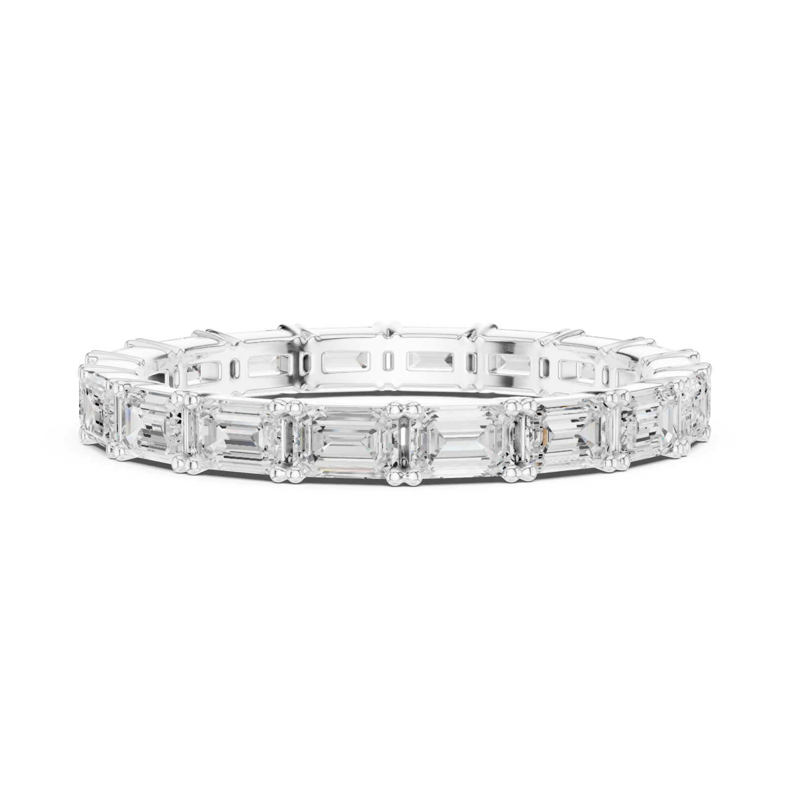  White Gold Brilliant Mosaic Eternity Band Side View
