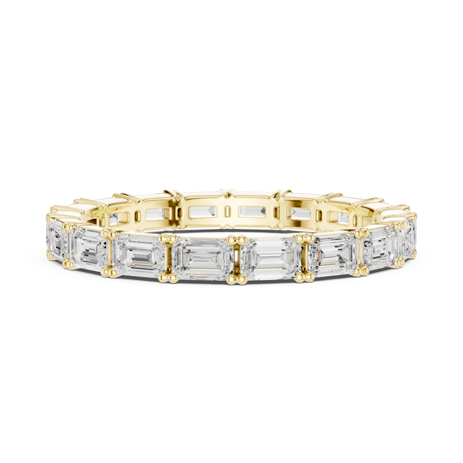  Gold Brilliant Mosaic Eternity Band Side View