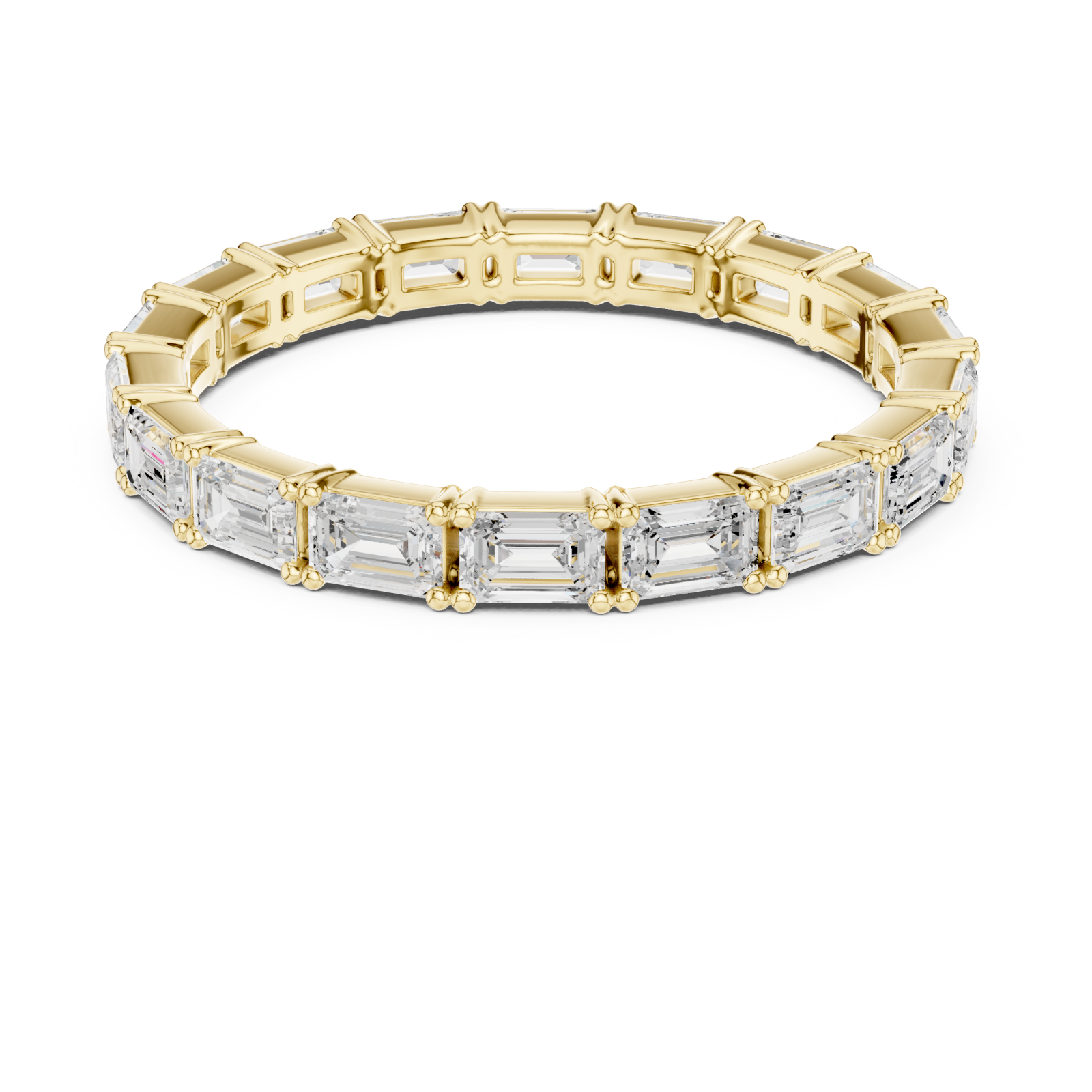  Gold Brilliant Mosaic Eternity Band Front View