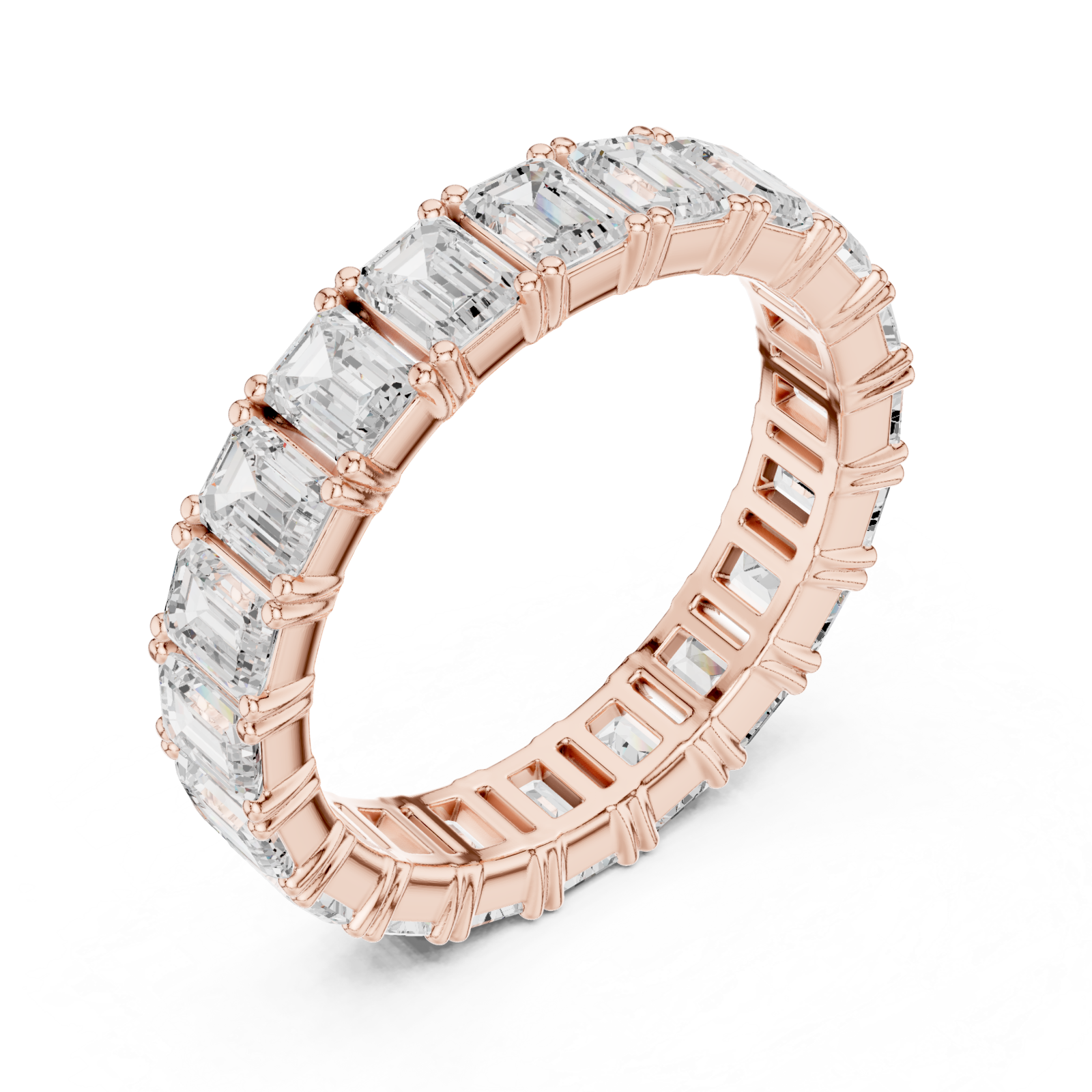  Rose Gold Radiant Step Harmony Band Ring Right View