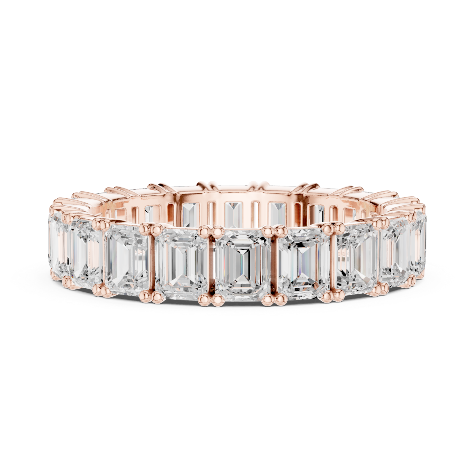  Rose Gold Radiant Step Harmony Band Ring Side View