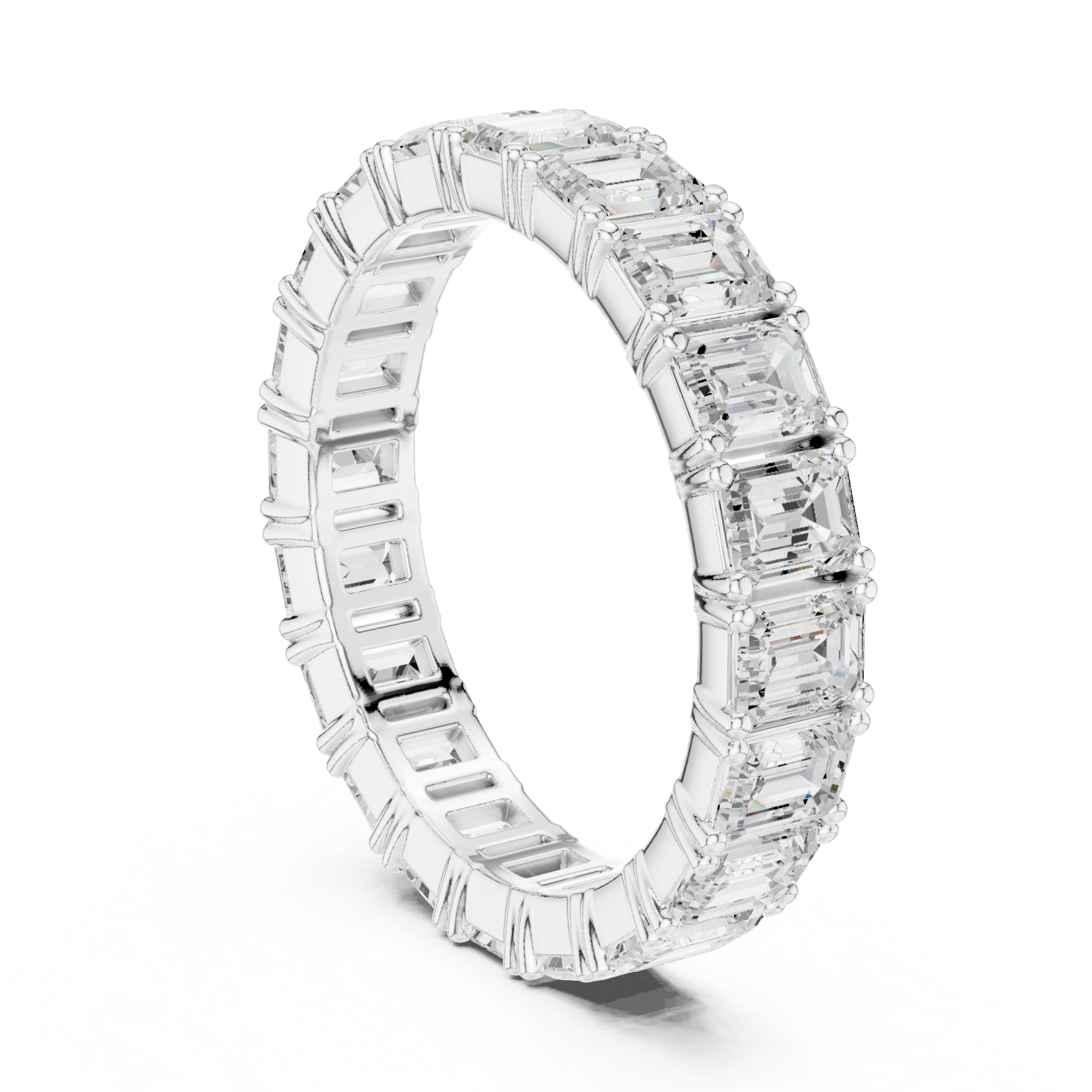  White Gold Radiant Step Harmony Band Ring Left View
