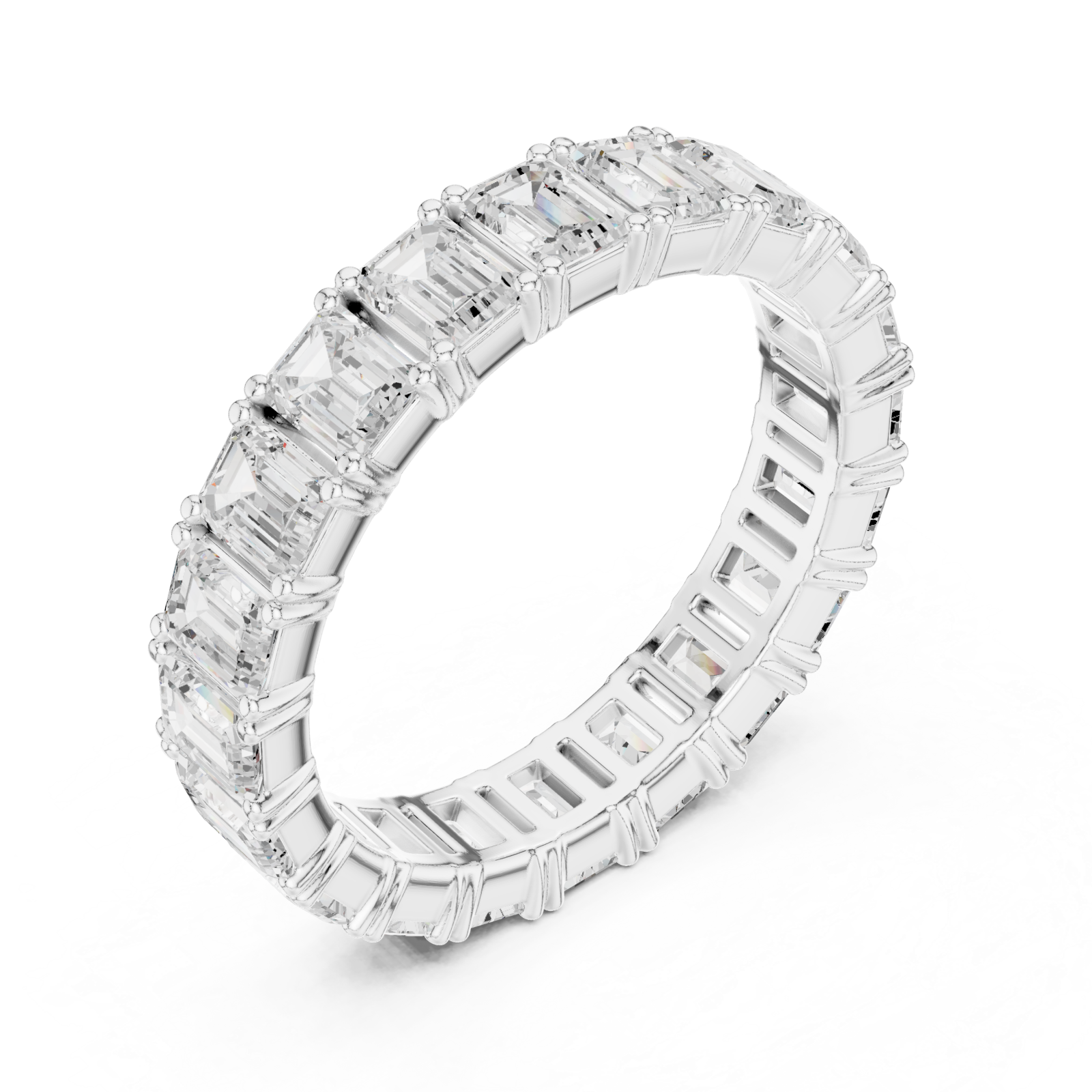  White Gold Radiant Step Harmony Band Ring Right View