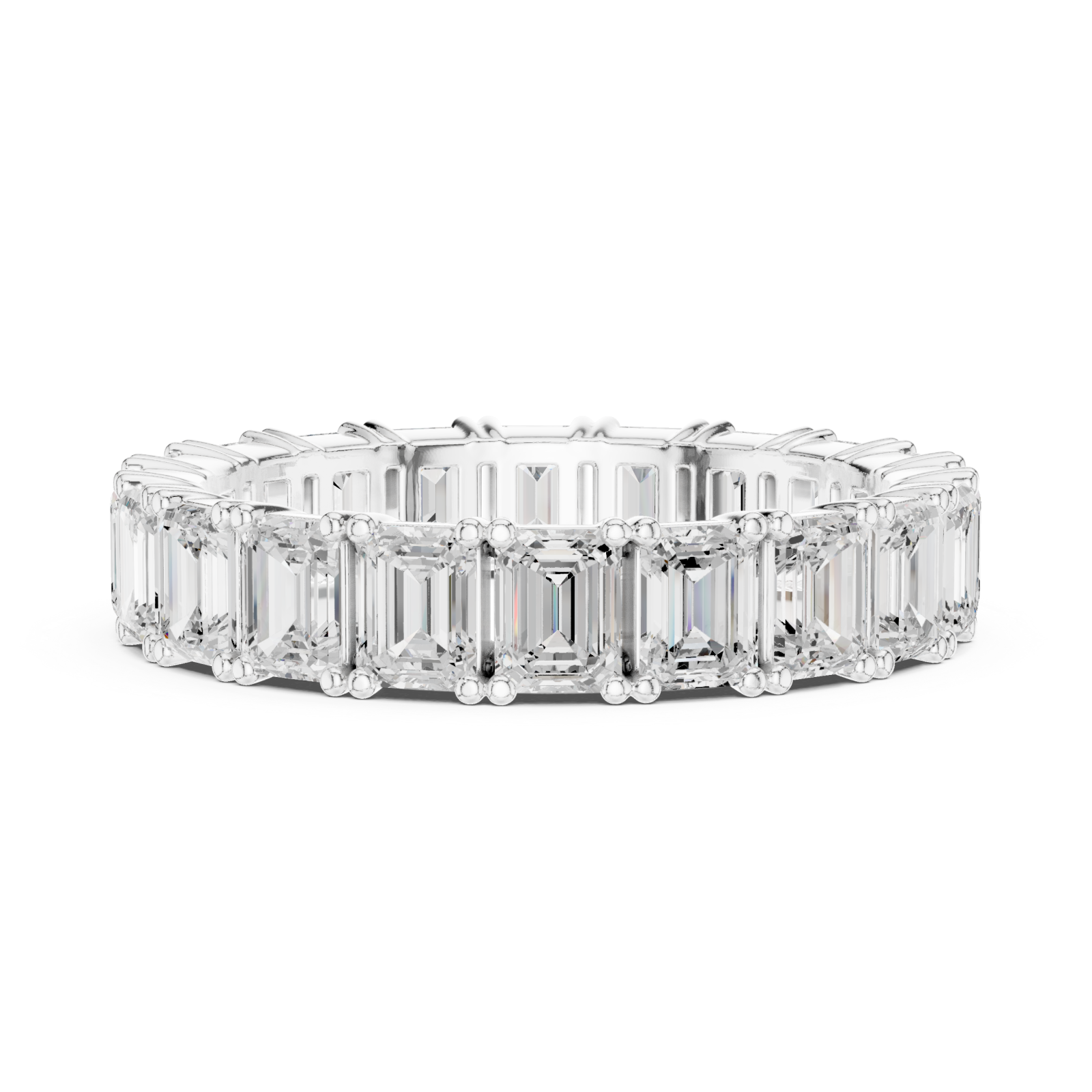  White Gold Radiant Step Harmony Band Ring Side View