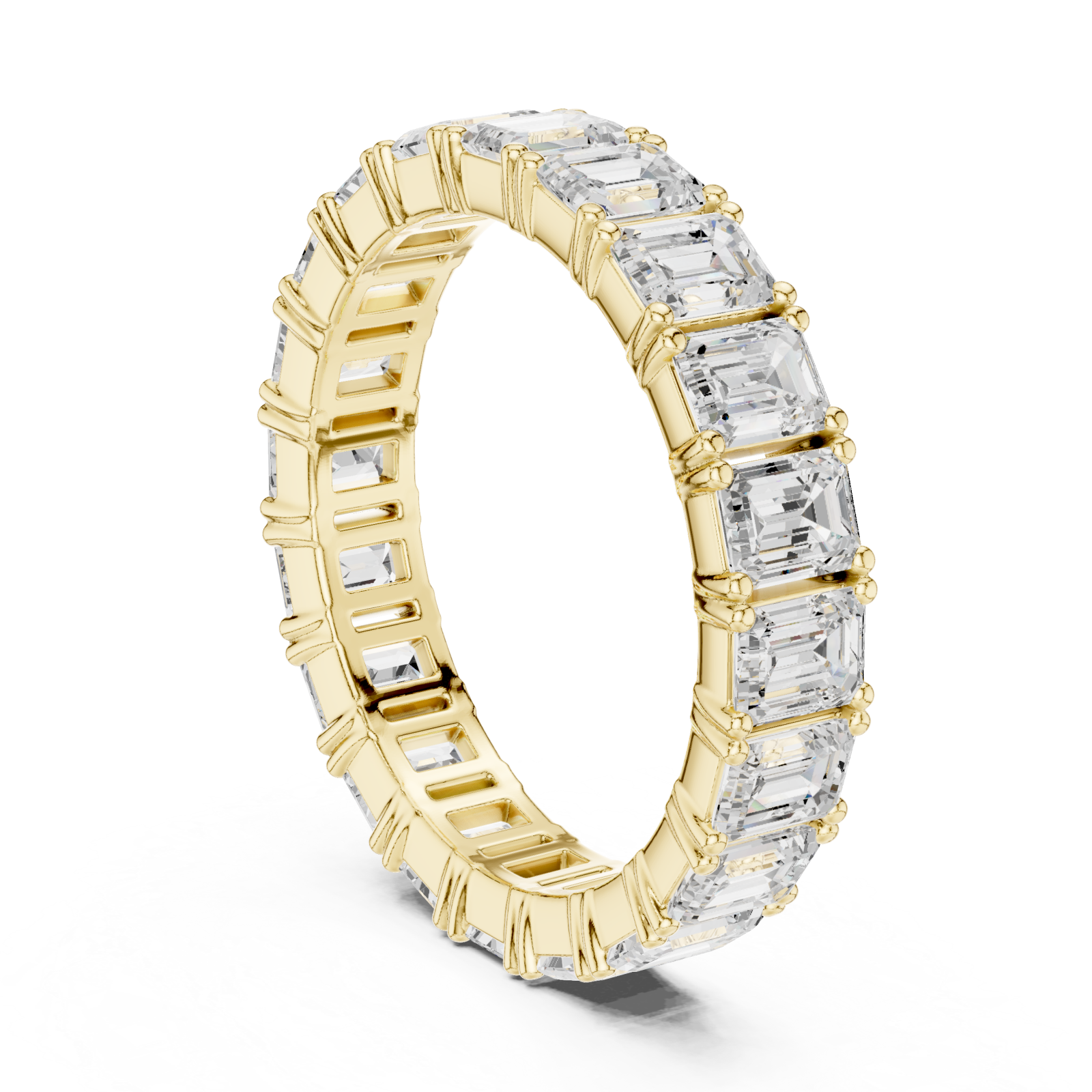  Gold Radiant Step Harmony Band Ring Left View