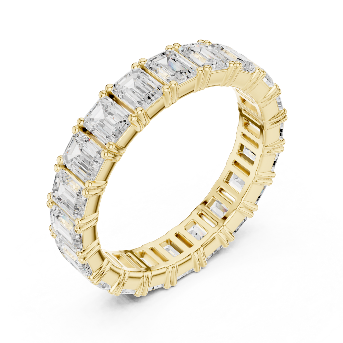Gold Radiant Step Harmony Band Ring Right View