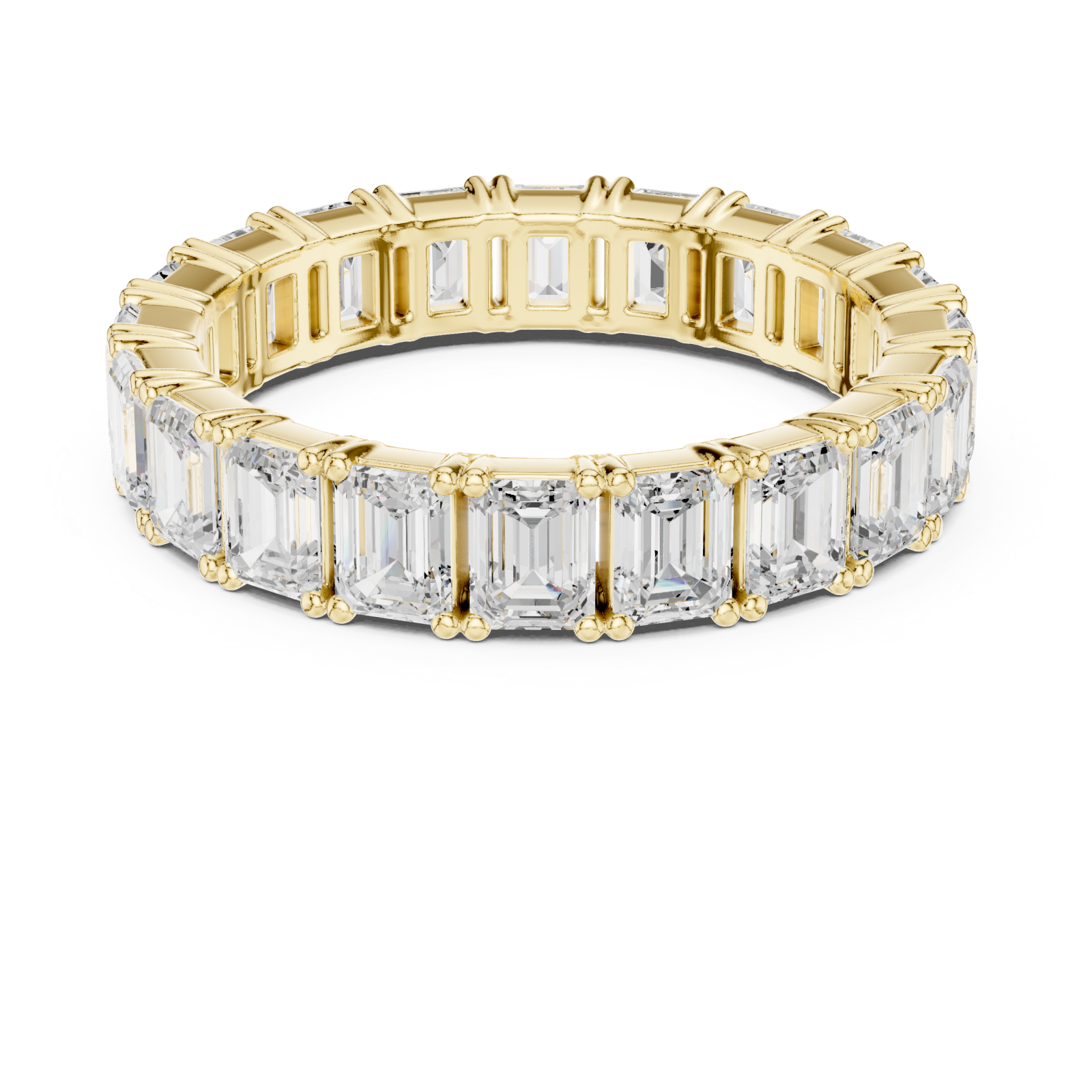  Gold Radiant Step Harmony Band Ring Front View