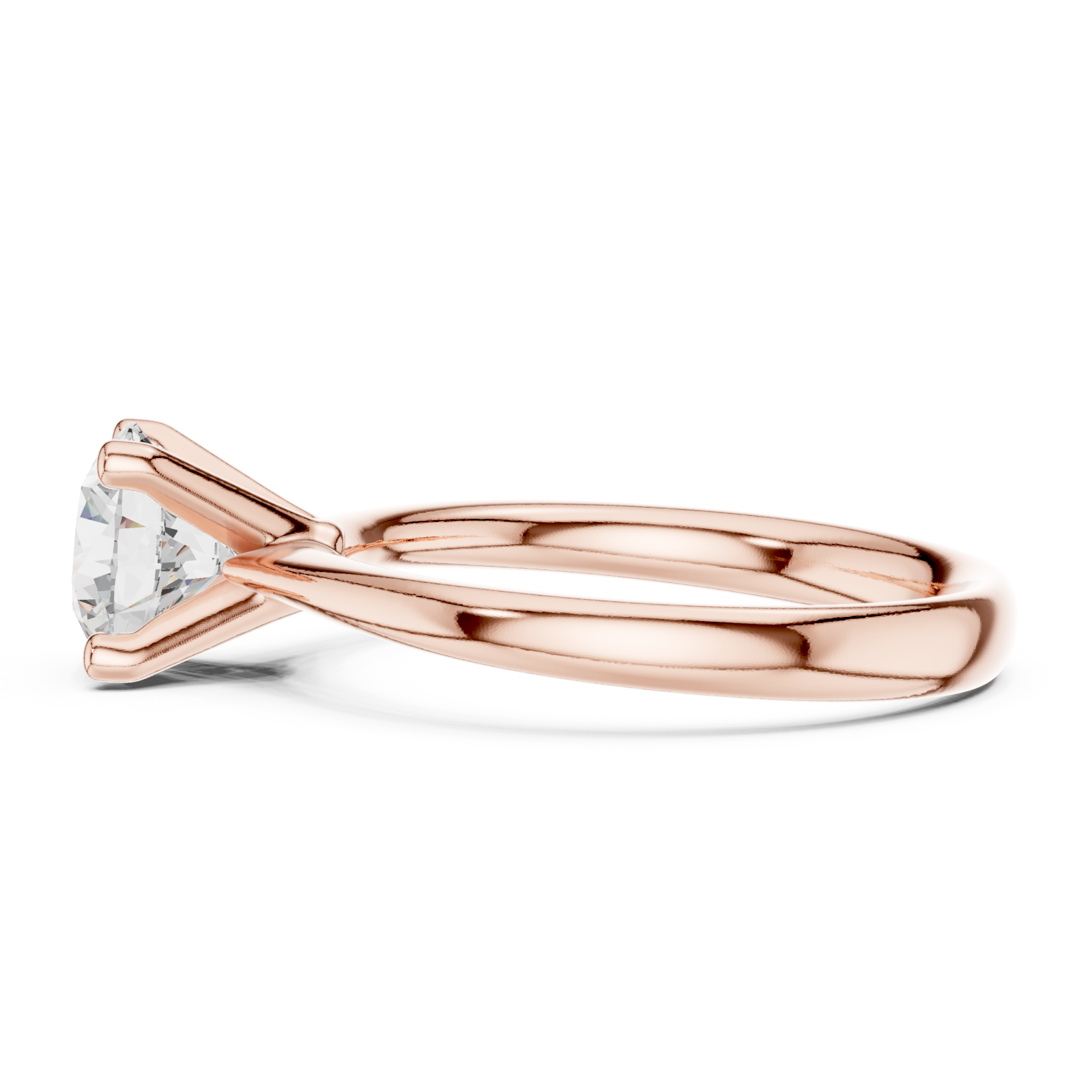  Rose Gold Evermore Solitaire Ring Side View