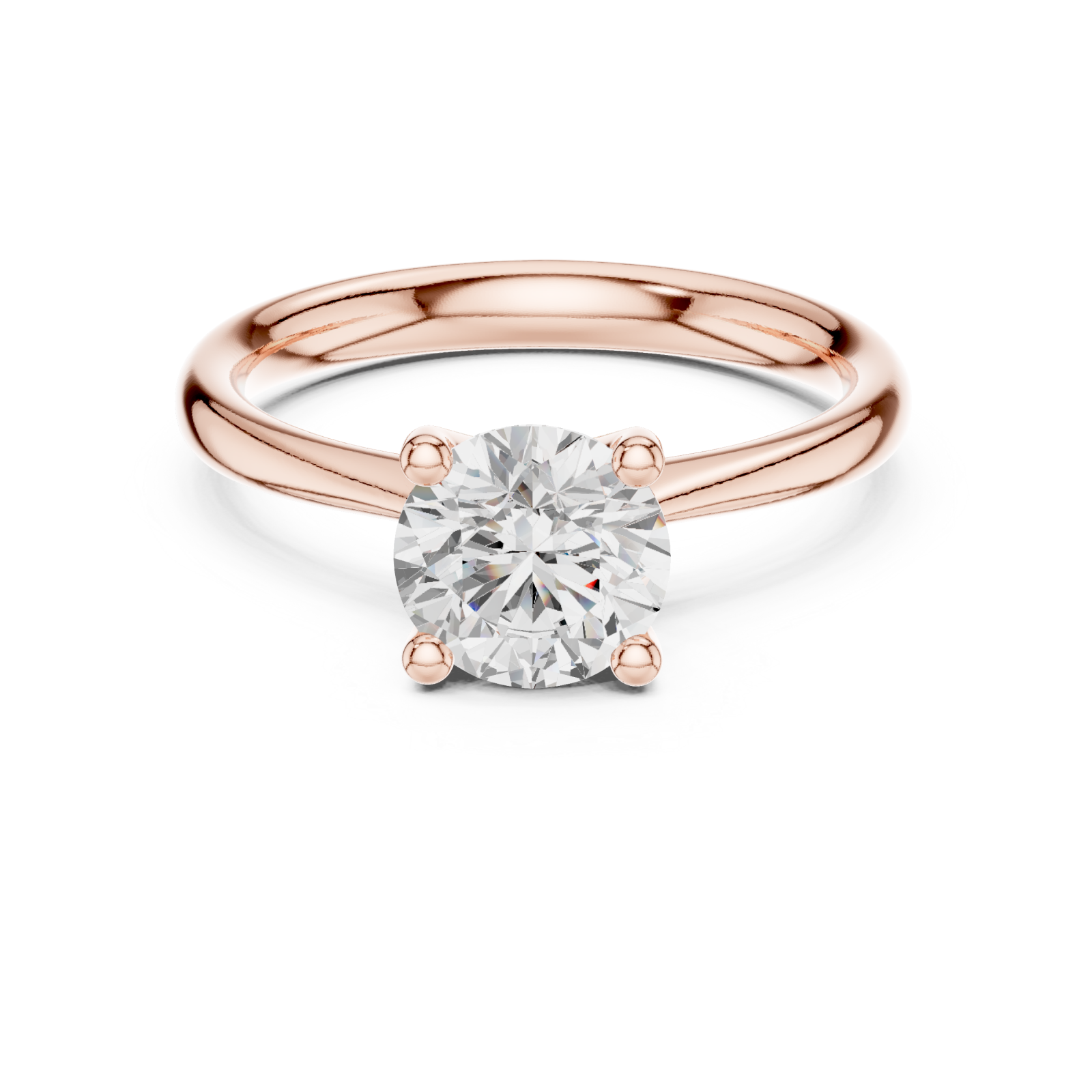  Rose Gold Evermore Solitaire Ring Front View