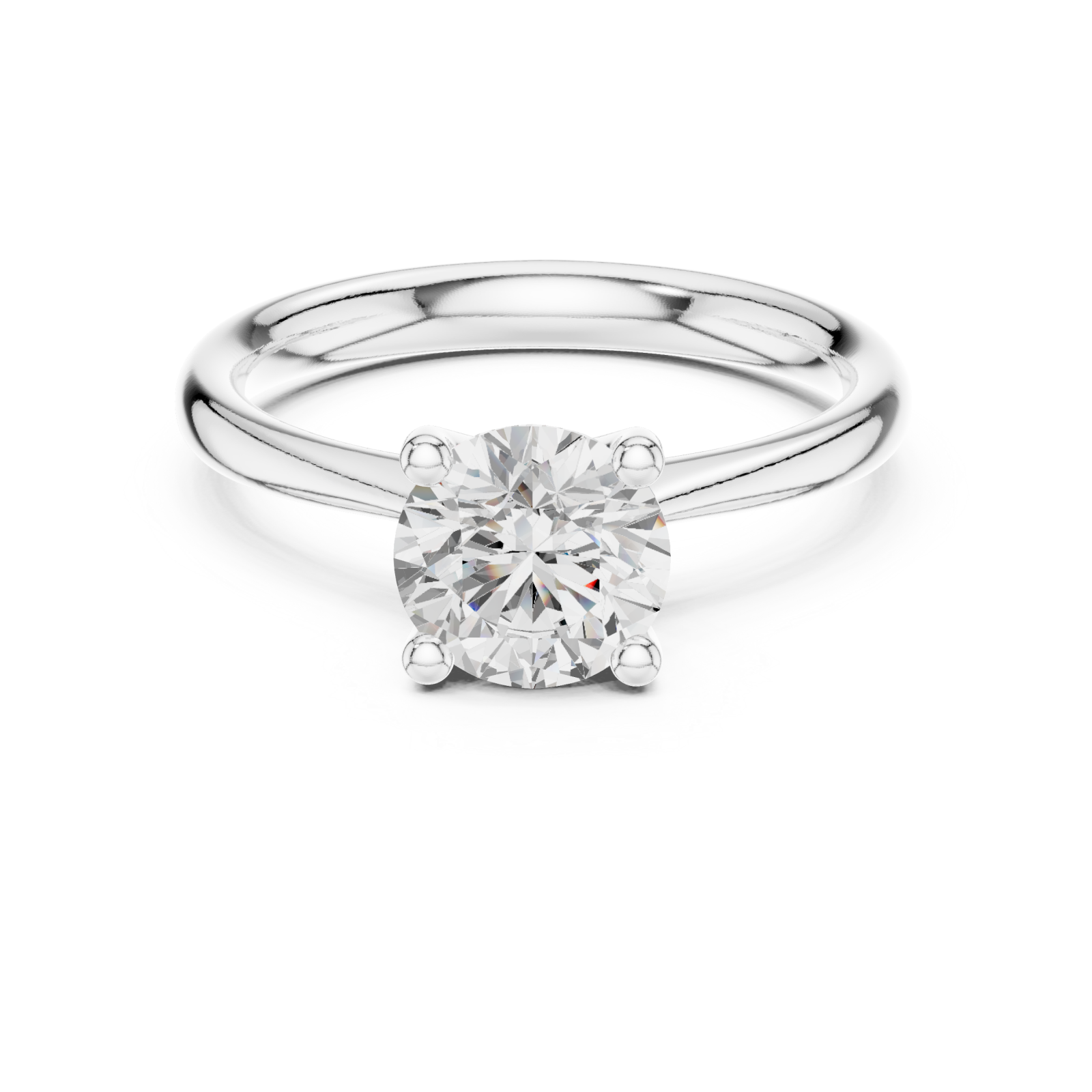  White Gold Evermore Solitaire Ring Front View