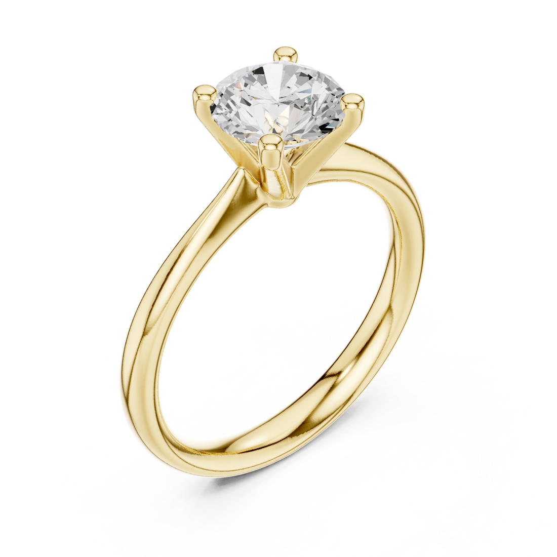 Gold Evermore Solitaire Ring Right View