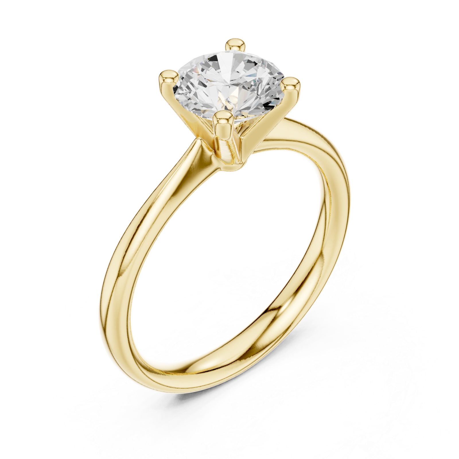 Gold Evermore Solitaire Ring Right View