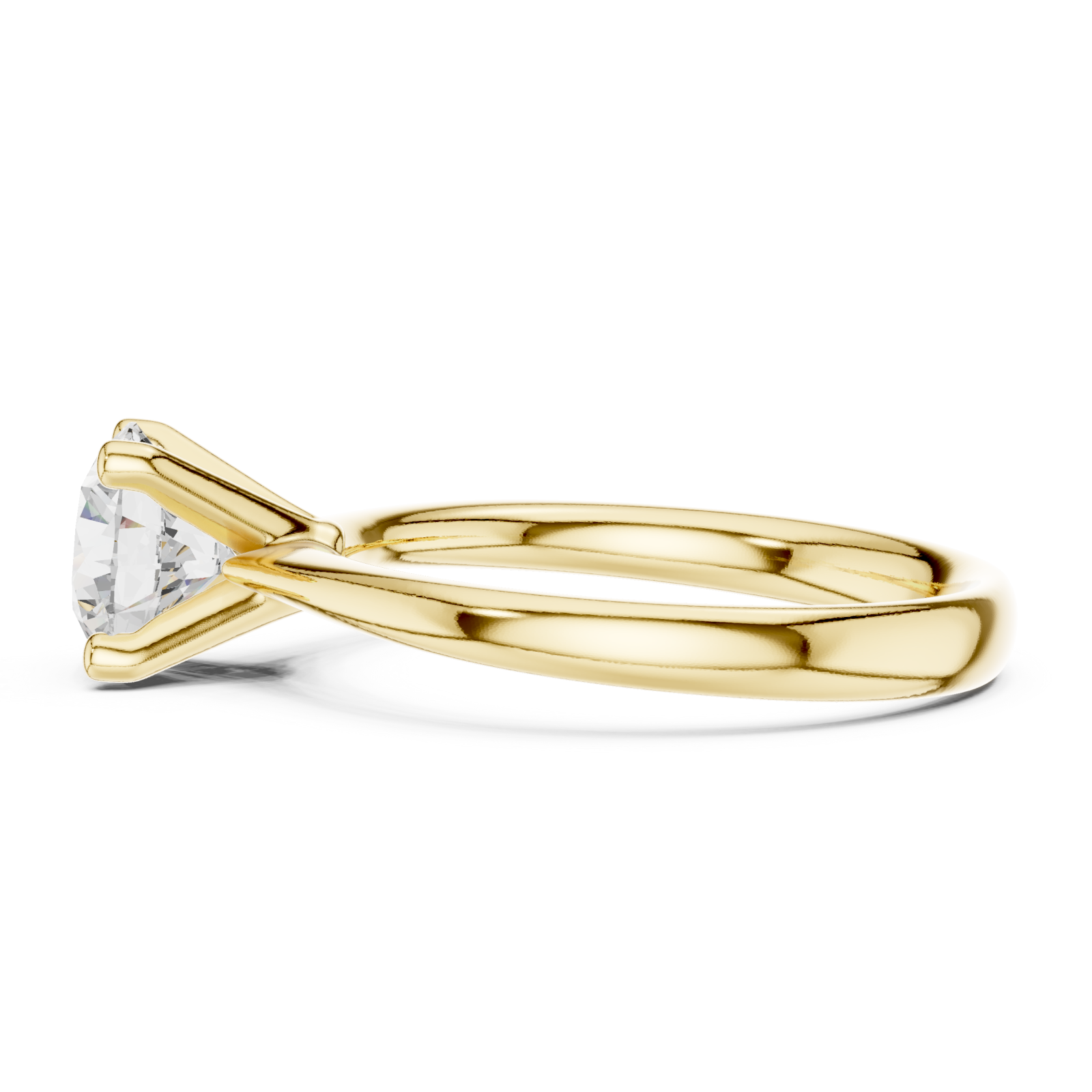  Gold Evermore Solitaire Ring Side View