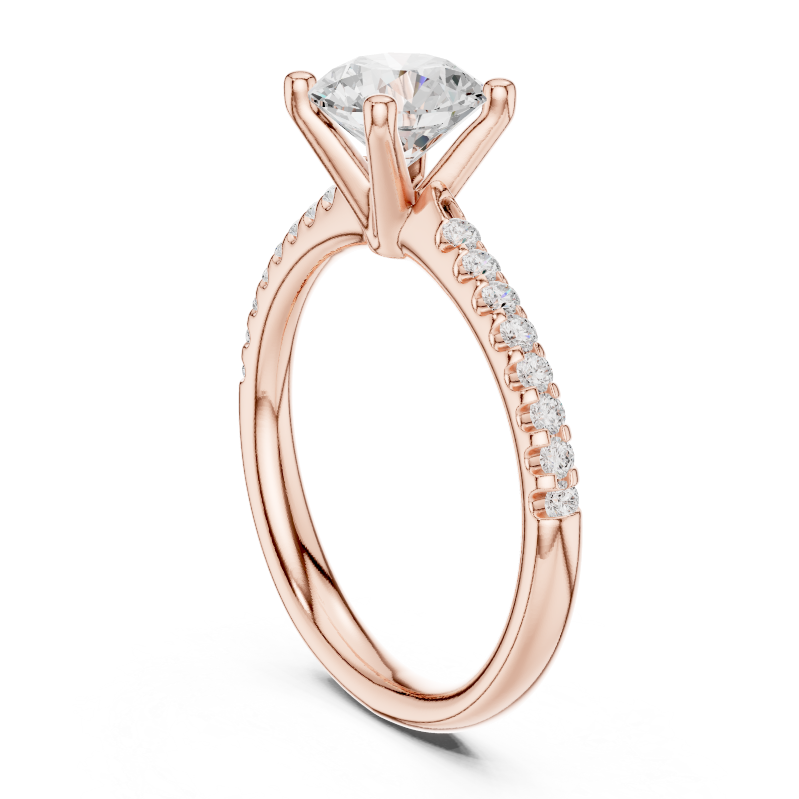 Rose Gold Radiant Bloom Whisper Band Ring Left View