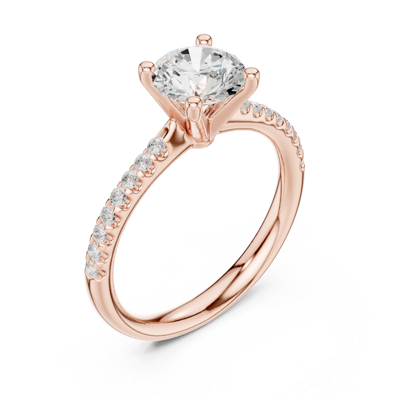  Rose Gold Radiant Bloom Whisper Band Ring Right View