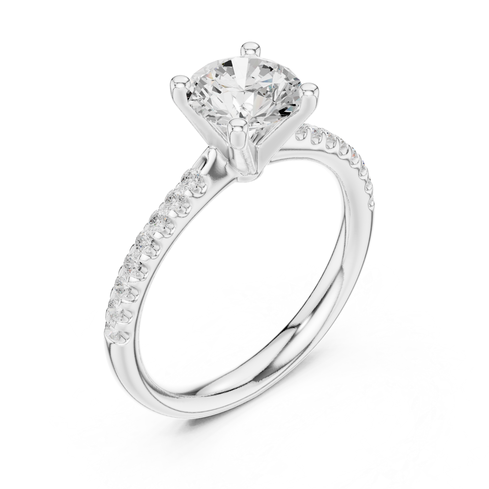  White Gold Radiant Bloom Whisper Band Ring Right View