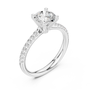  White Gold Radiant Bloom Whisper Band Ring Right View