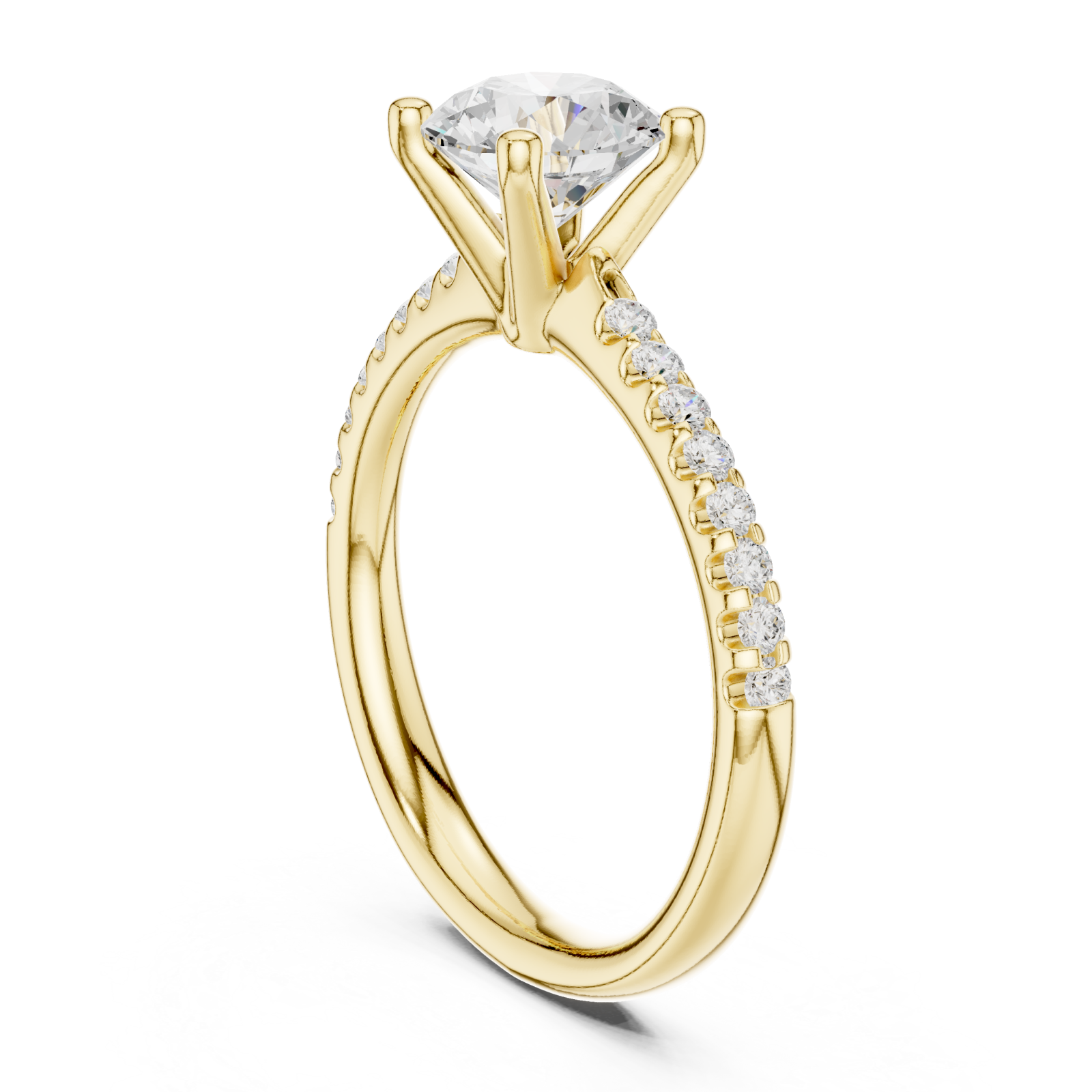  Gold Radiant Bloom Whisper Band Ring Left View