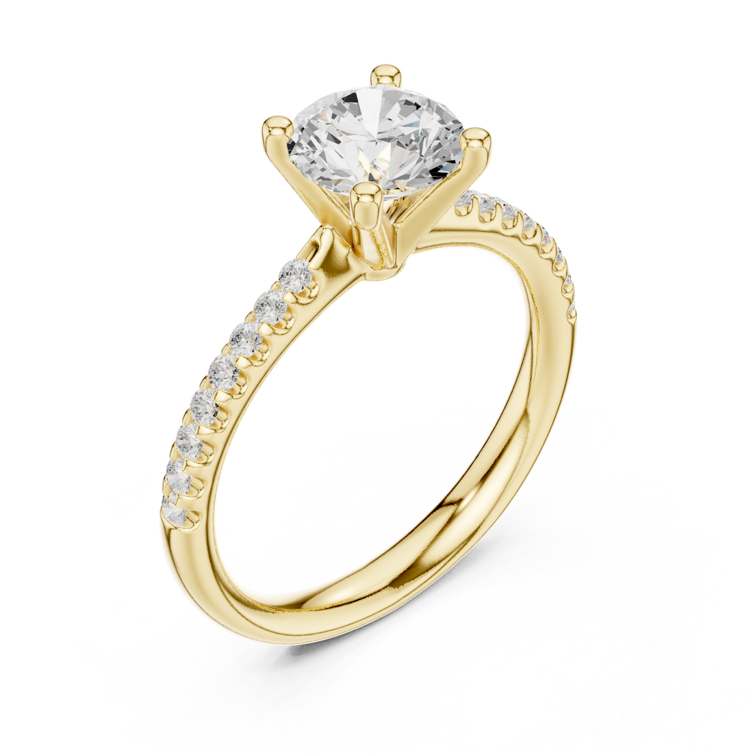 Gold Radiant Bloom Whisper Band Ring Right View