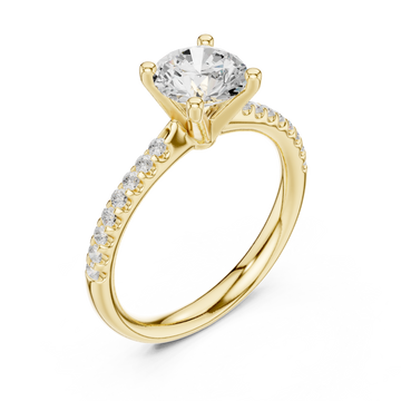 Gold Radiant Bloom Whisper Band Ring Right View