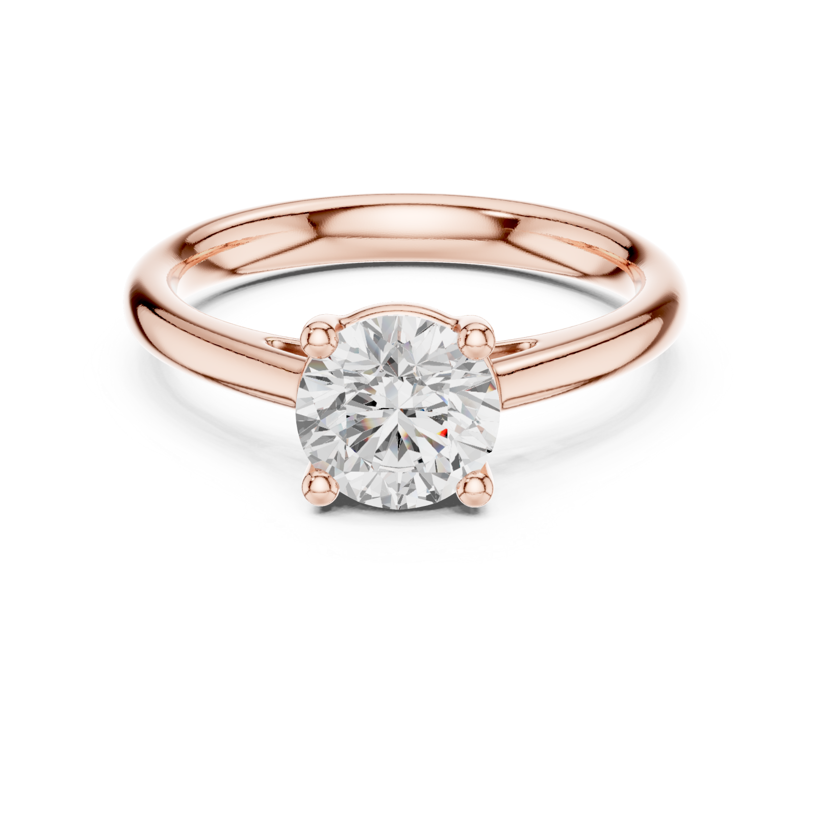  Rose Gold Whispering Graceful Petal Band Ring Front View
