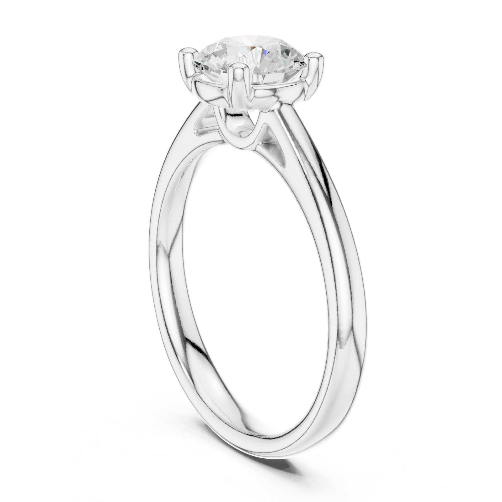  White Gold Whispering Graceful Petal Band Ring Left View