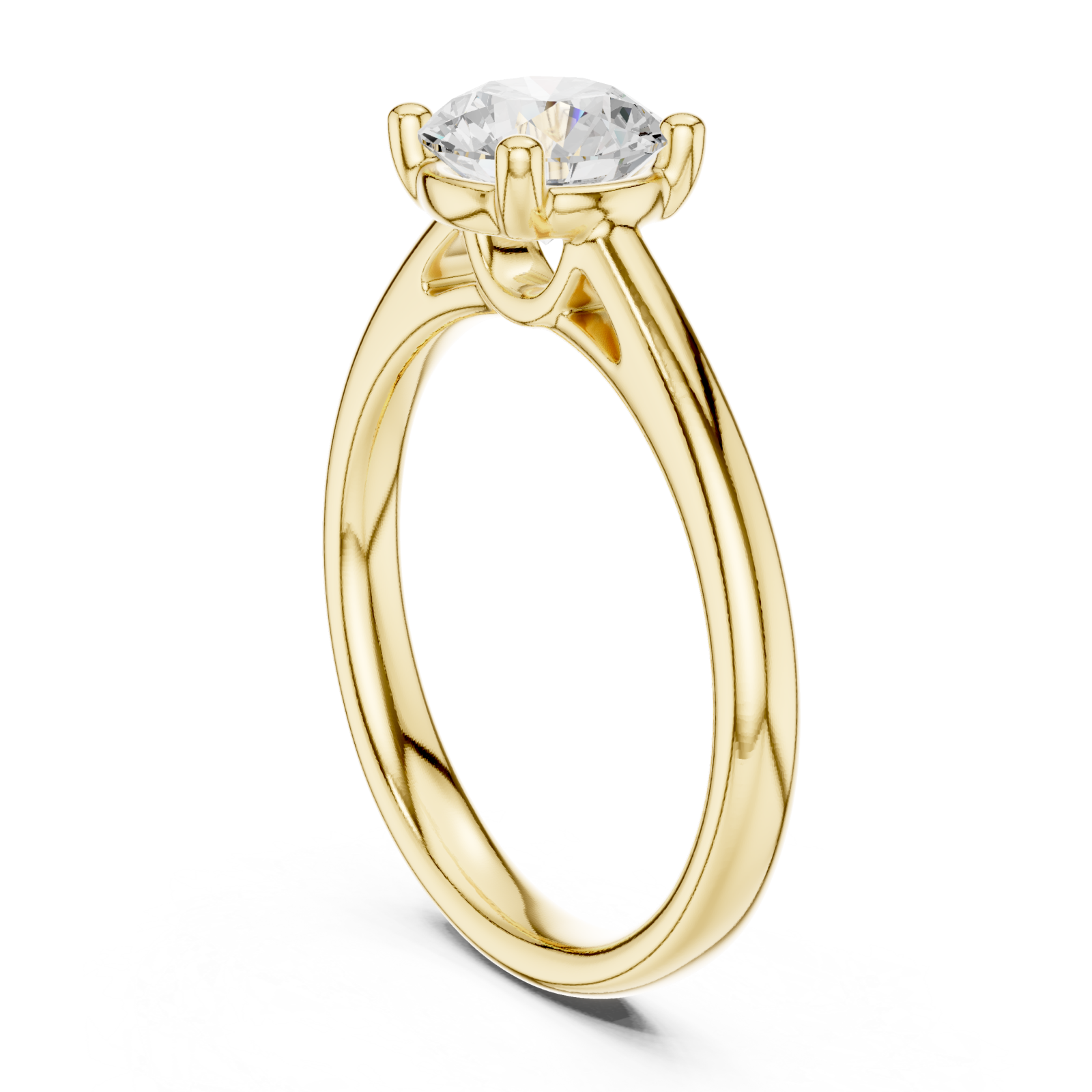  Gold Whispering Graceful Petal Band Ring Left View
