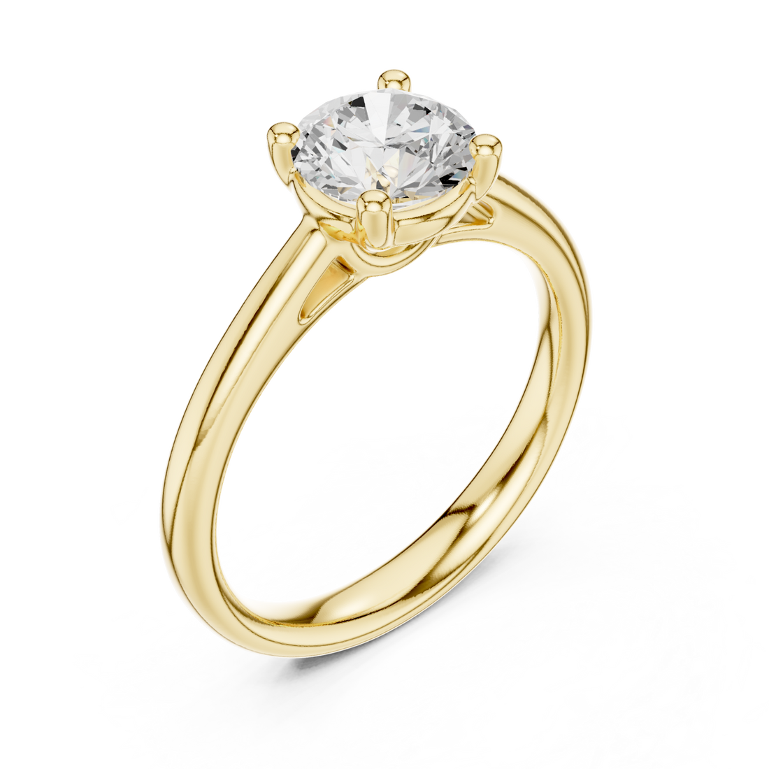 Gold Whispering Graceful Petal Band Ring Right View