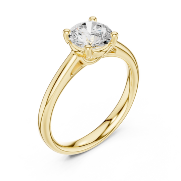 Gold Whispering Graceful Petal Band Ring Right View