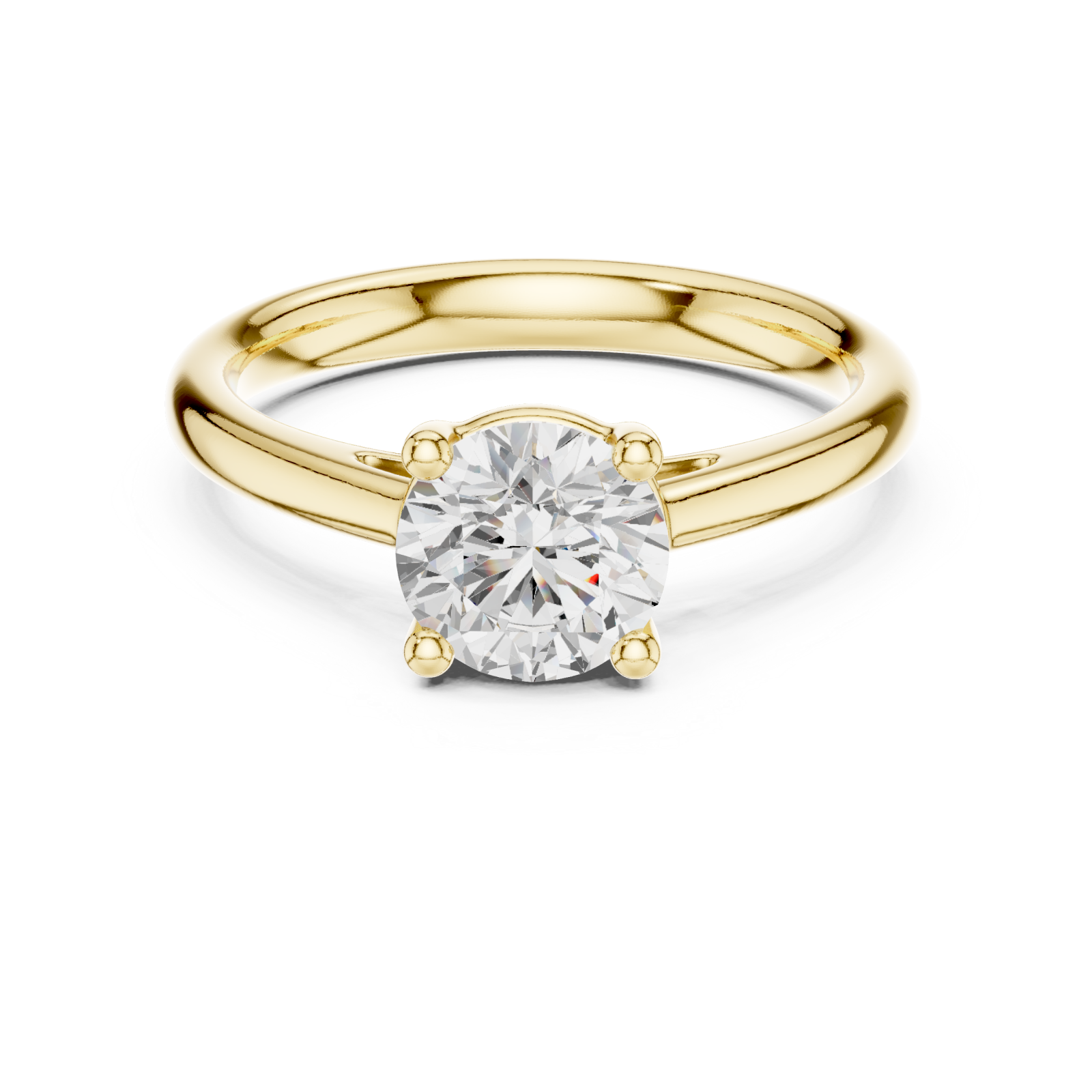  Gold Whispering Graceful Petal Band Ring Front View