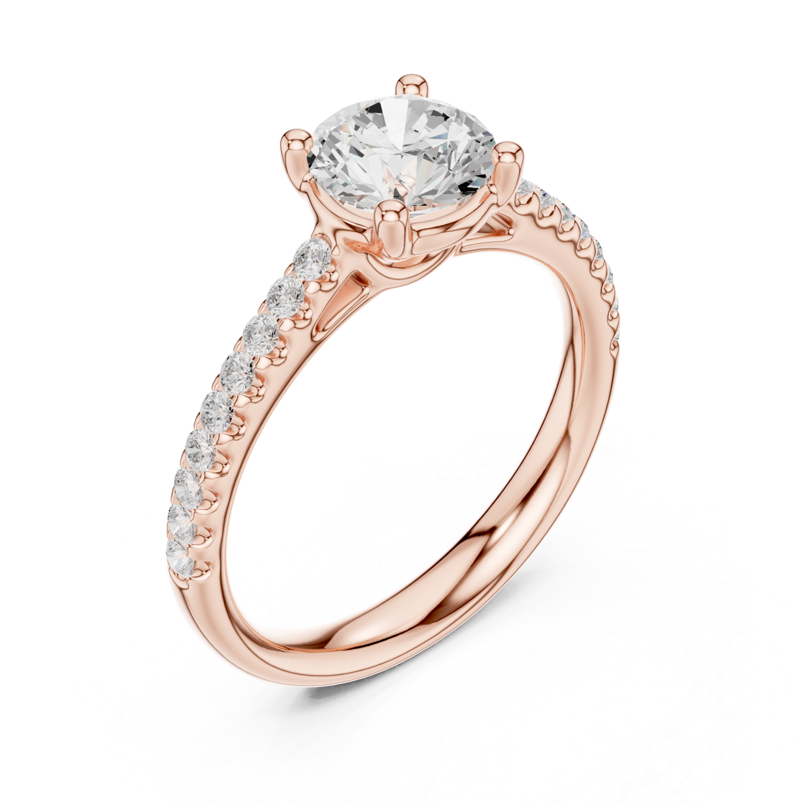  Rose Gold Embrace Halo Solitaire Engagement Ring Right View