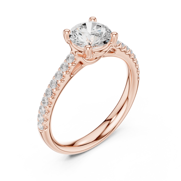  Rose Gold Embrace Halo Solitaire Engagement Ring Right View