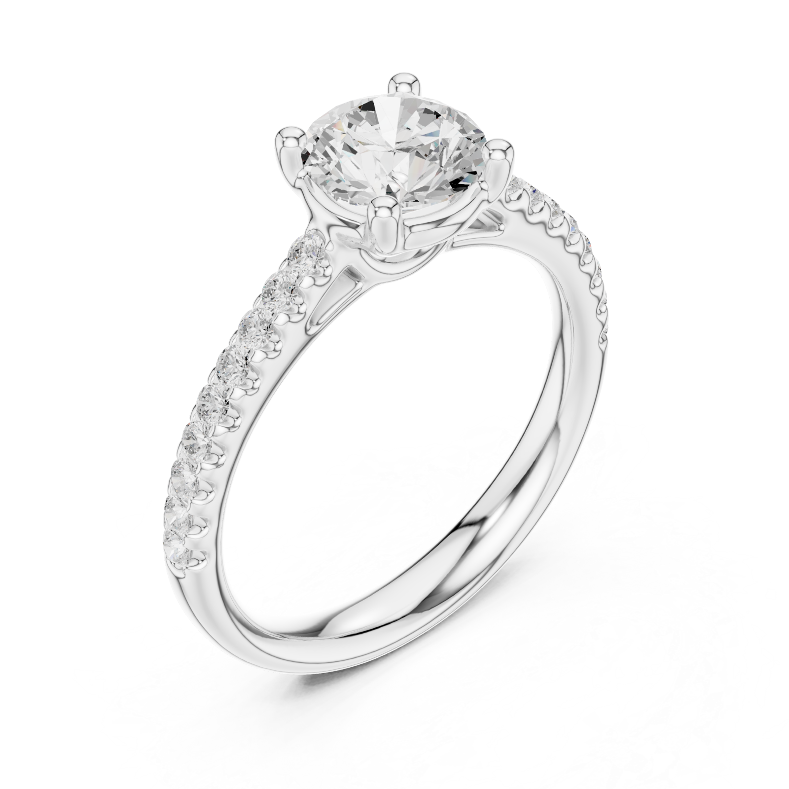  White Gold Embrace Halo Solitaire Engagement Ring Right View