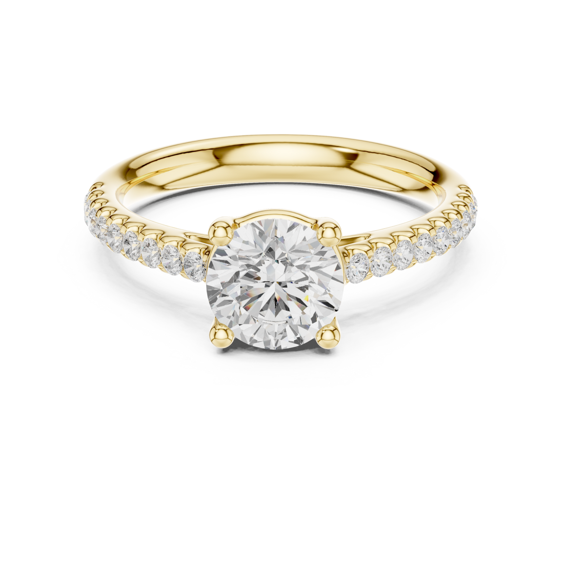 Gold Embrace Halo Solitaire Engagement Ring Right View