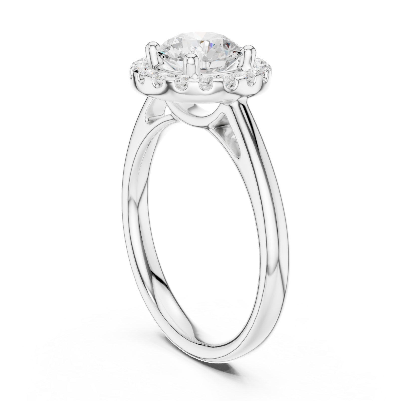  White Gold Luminous Gala Pavé Sphere Statement Ring Left View