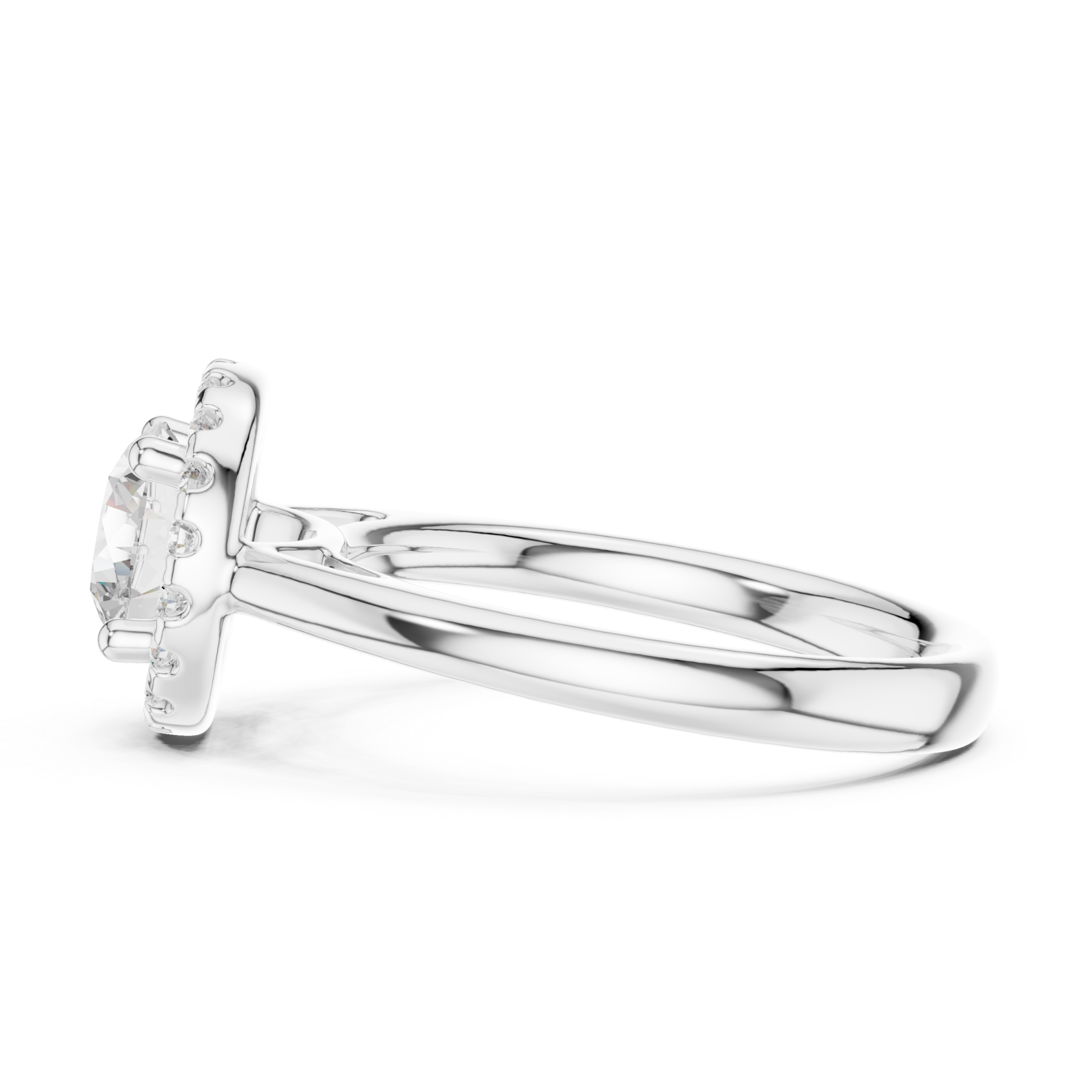  White Gold Luminous Gala Pavé Sphere Statement Ring Side View