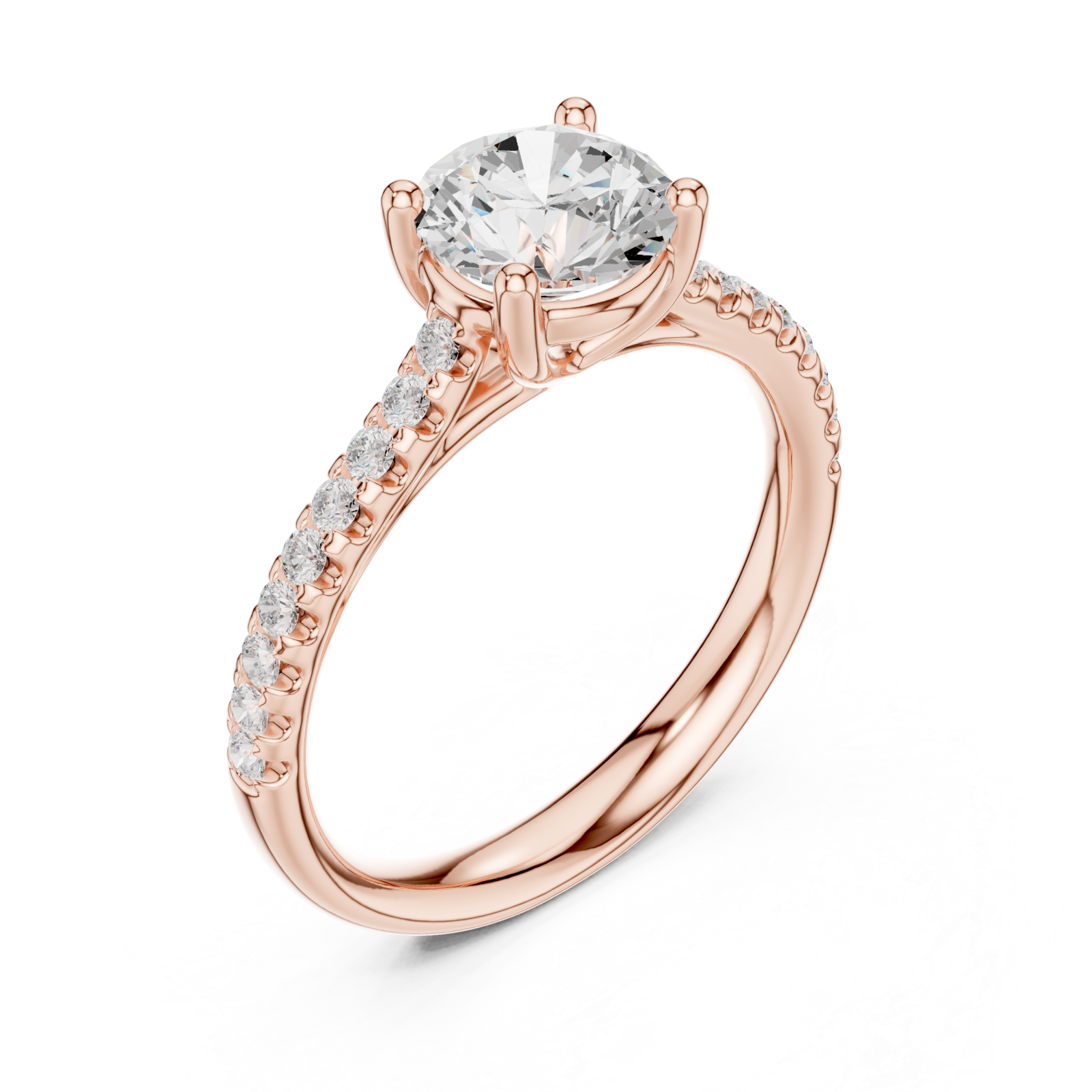  Rose Gold Enchanted Radiance Halo Solitaire Engagement Ring Right View
