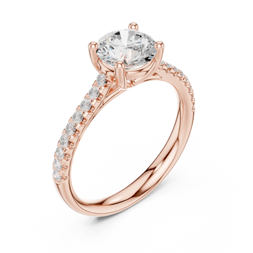  Rose Gold Enchanted Radiance Halo Solitaire Engagement Ring Right View