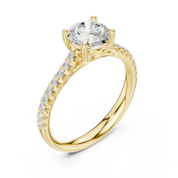 Gold Enchanted Radiance Halo Solitaire Engagement Ring Right View