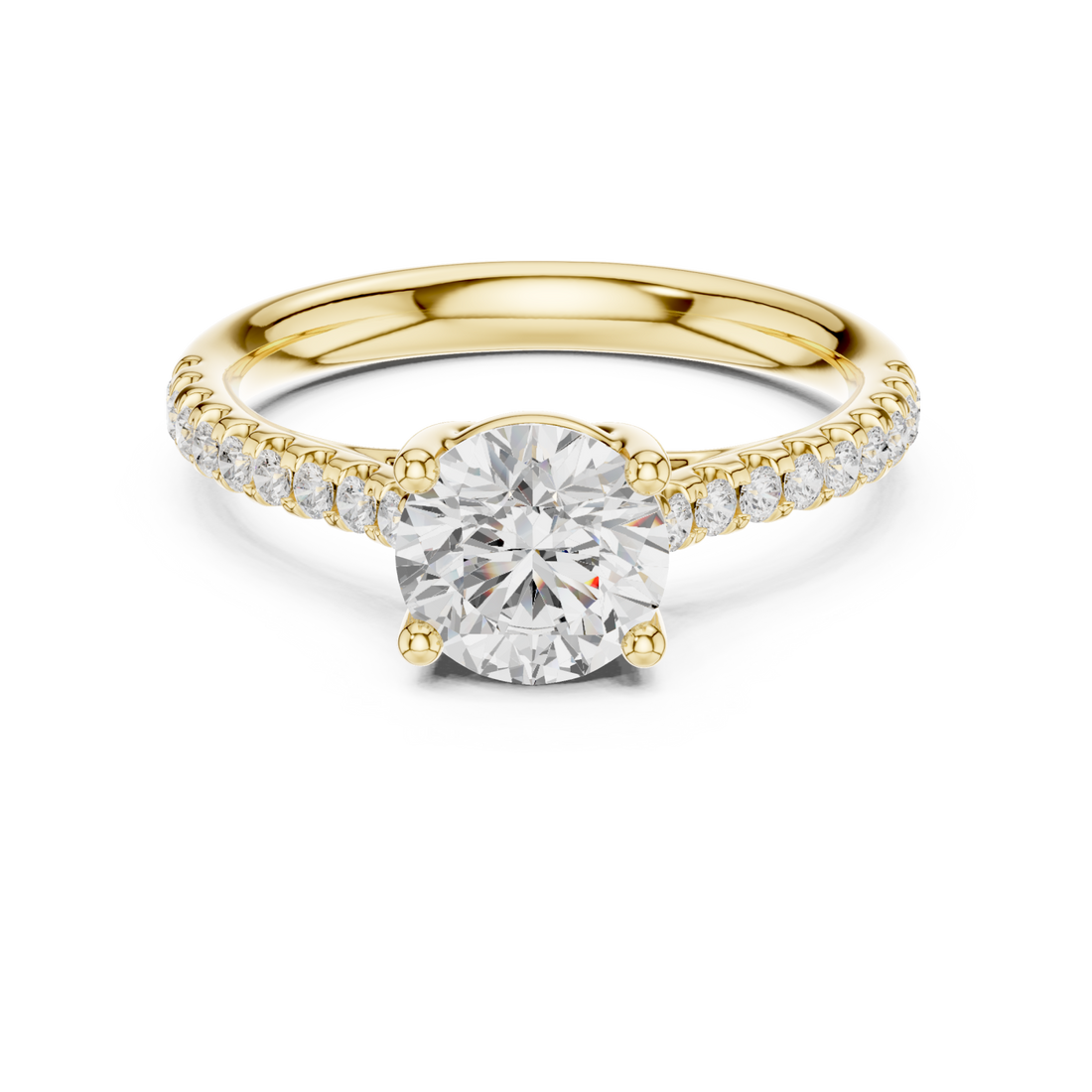 Gold Enchanted Radiance Halo Solitaire Engagement Ring Right View