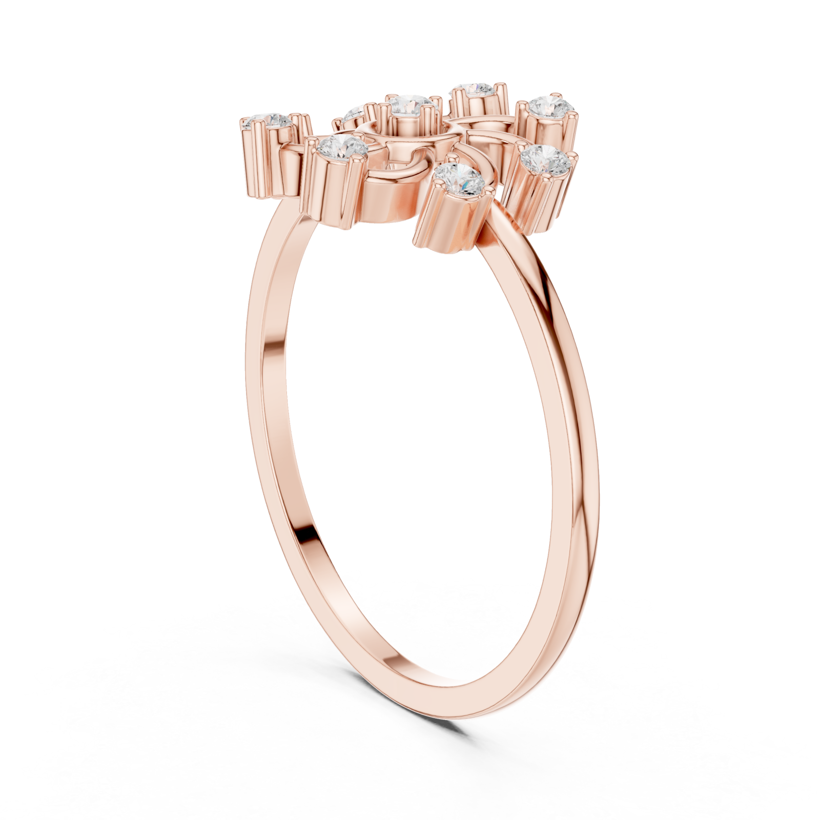  Rose Gold Vivid Harmony Petal Shine Band Left View