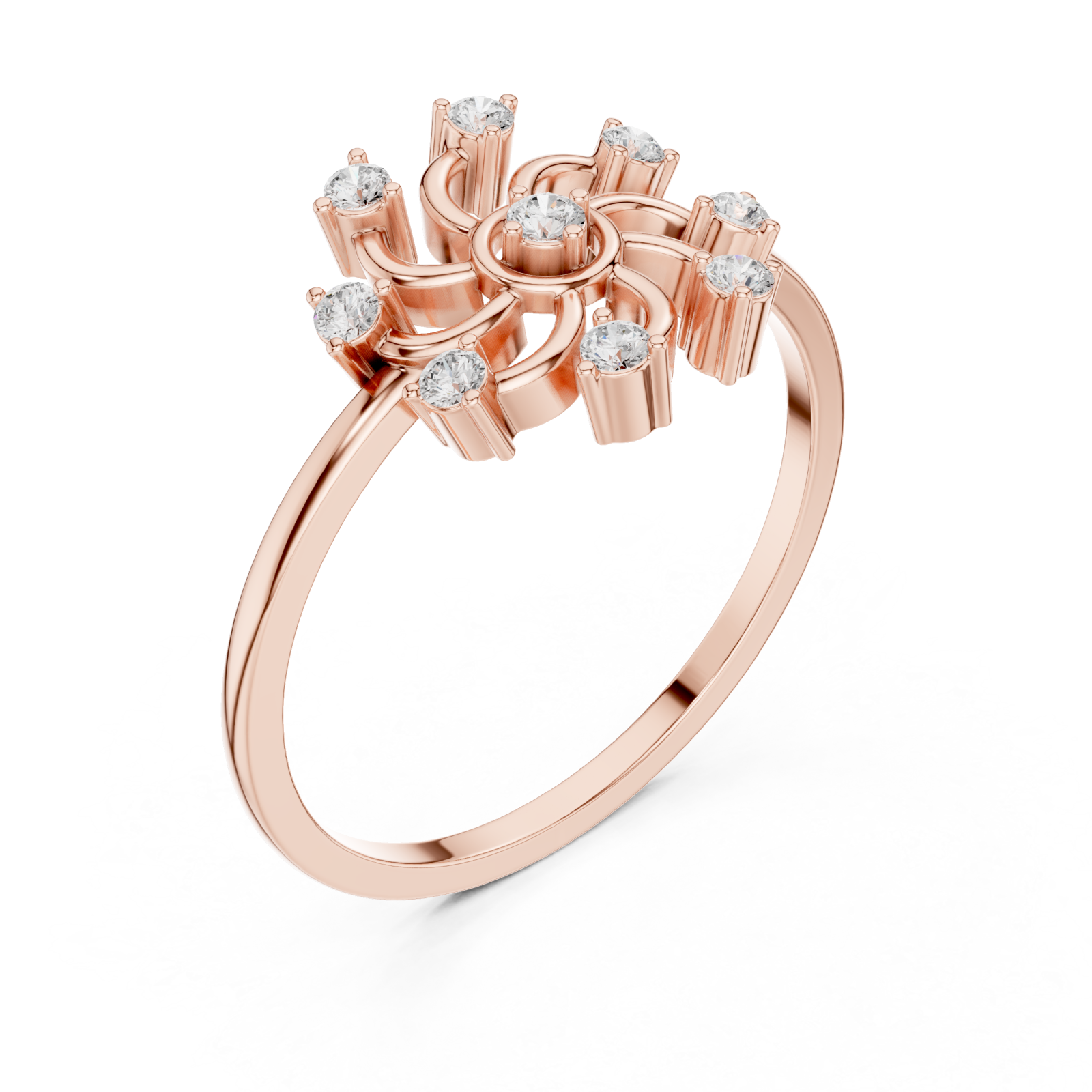  Rose Gold Vivid Harmony Petal Shine Band Right View
