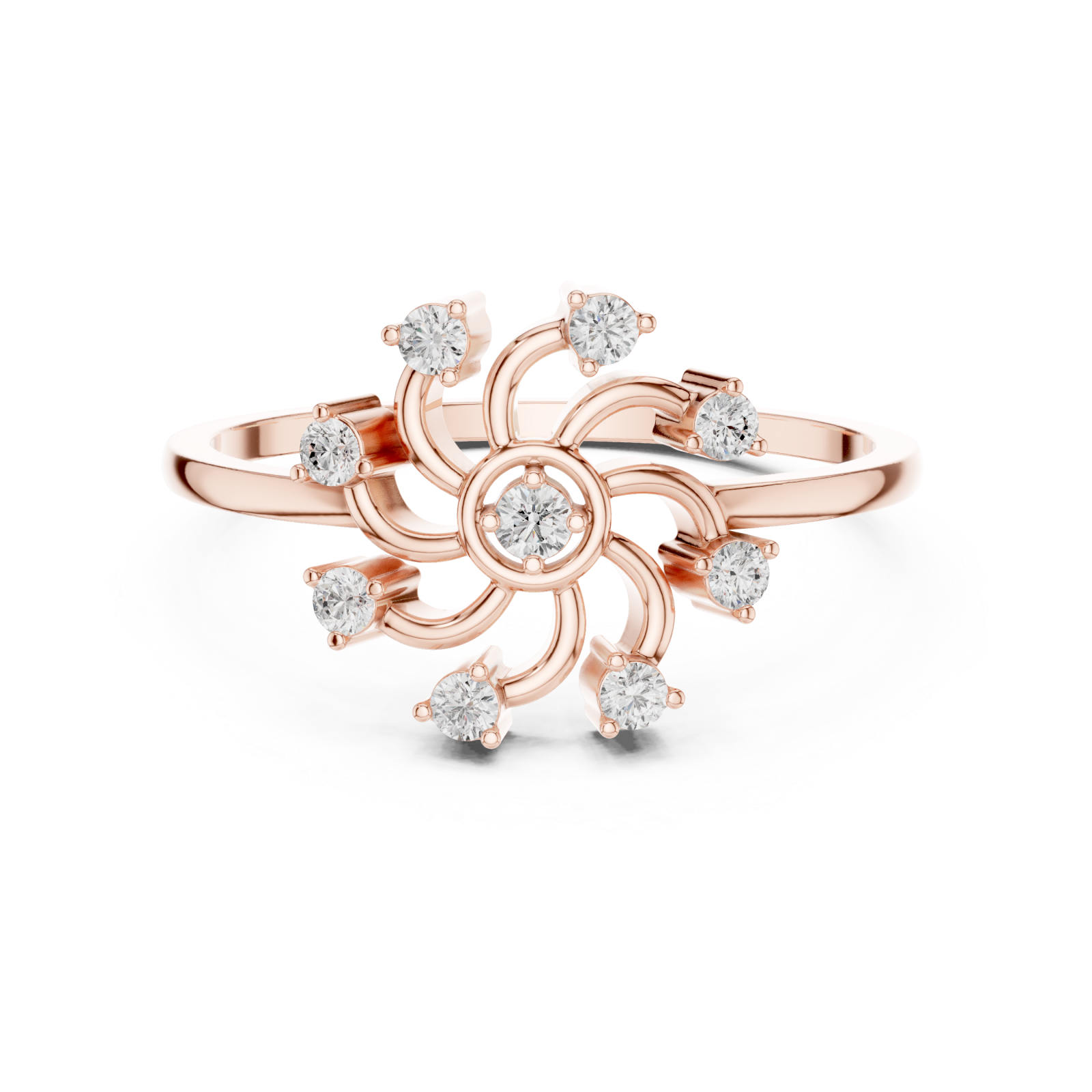  Rose Gold Vivid Harmony Petal Shine Band Front View