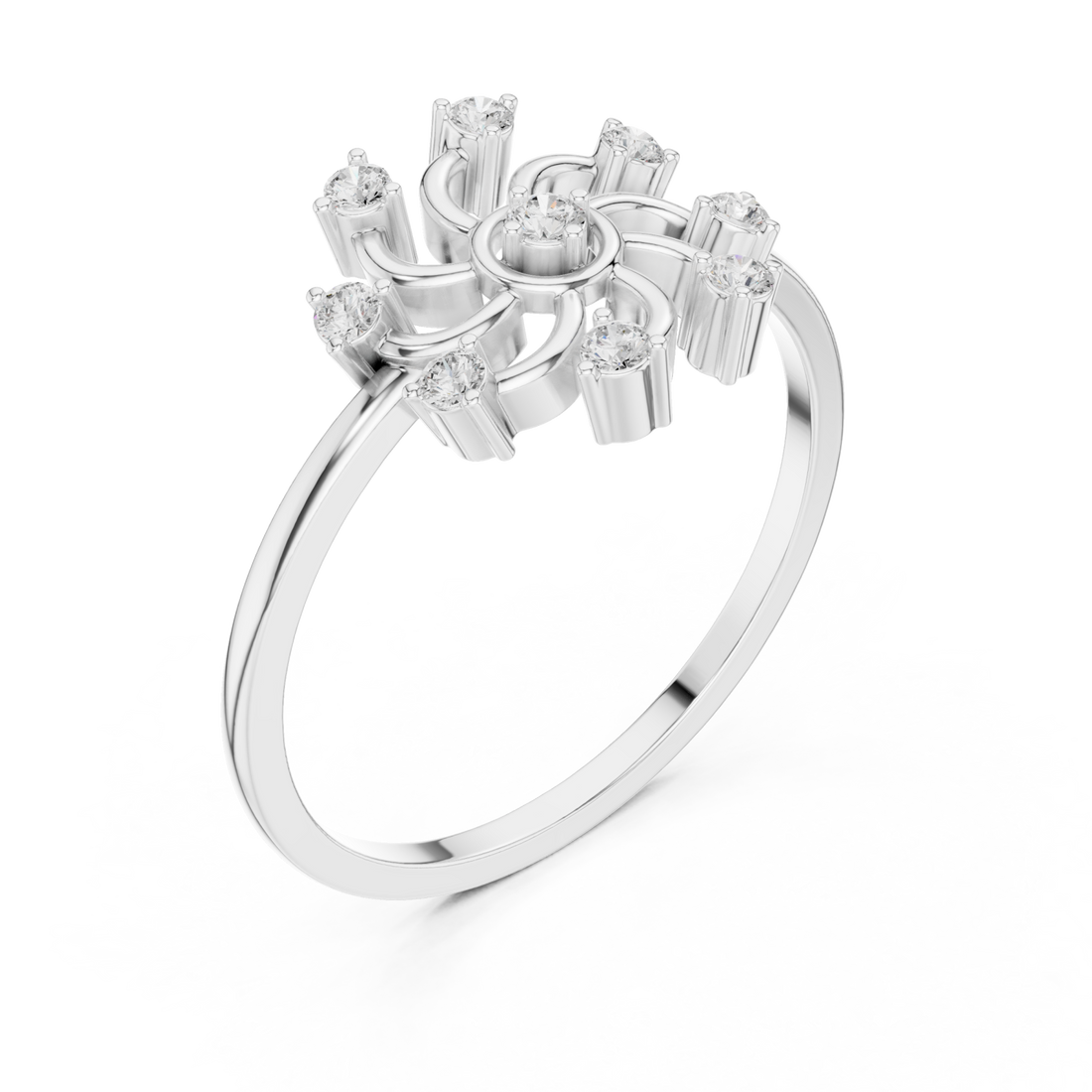  White Gold Vivid Harmony Petal Shine Band Right View