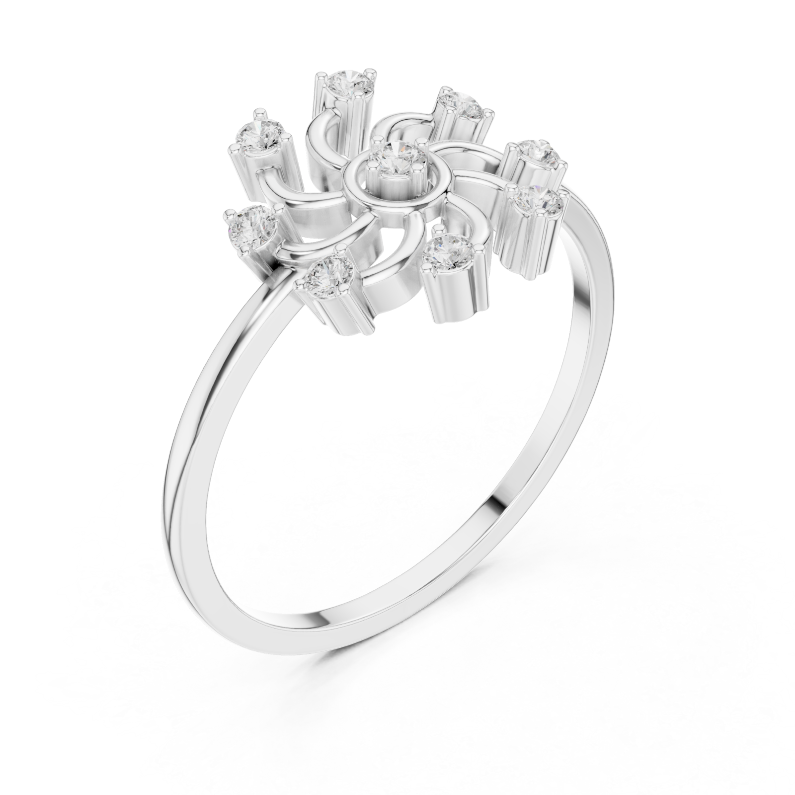  White Gold Vivid Harmony Petal Shine Band Right View