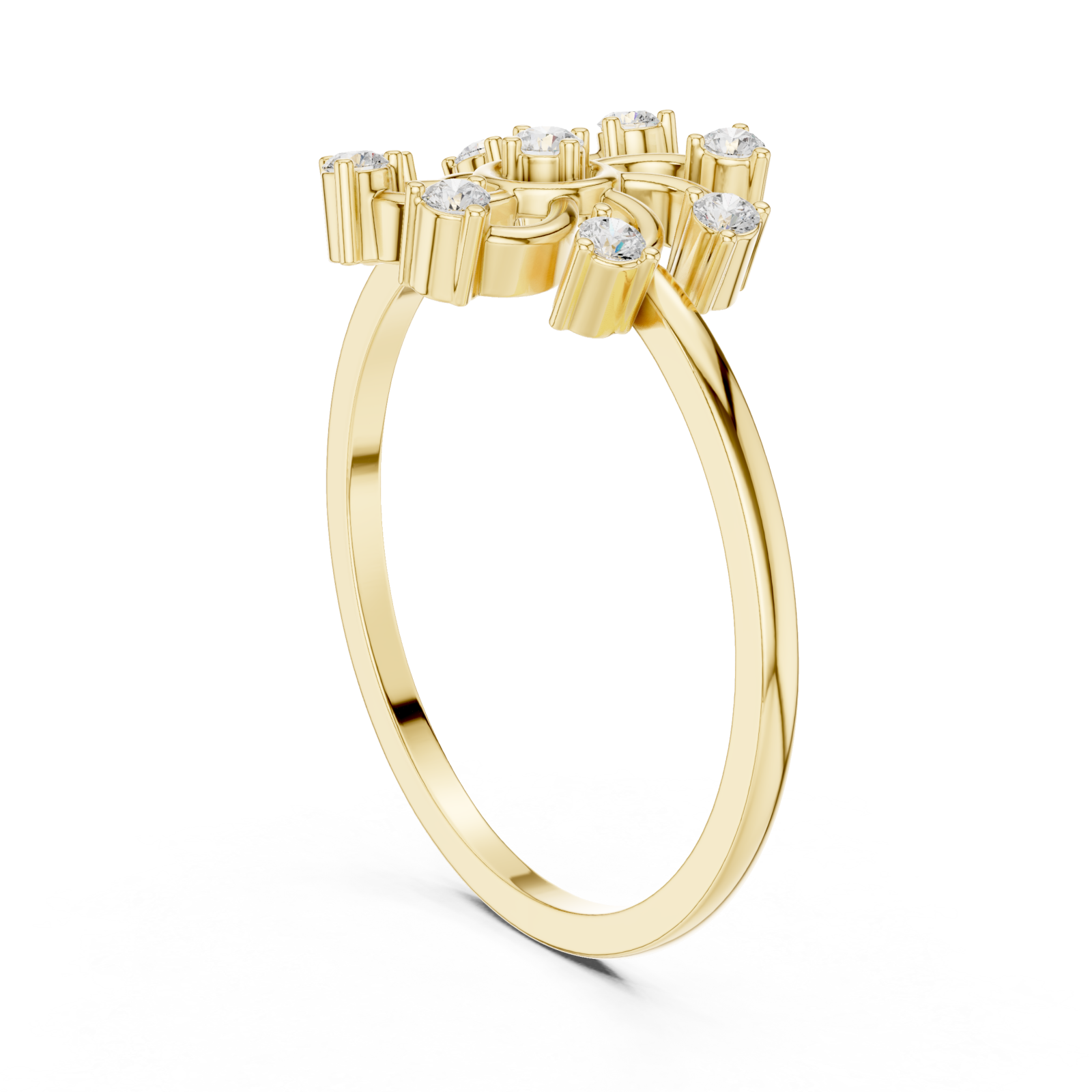 Gold Vivid Harmony Petal Shine Band Left View