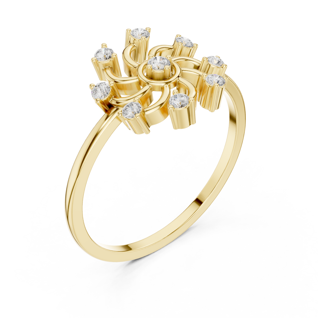 Gold Vivid Harmony Petal Shine Band Right View