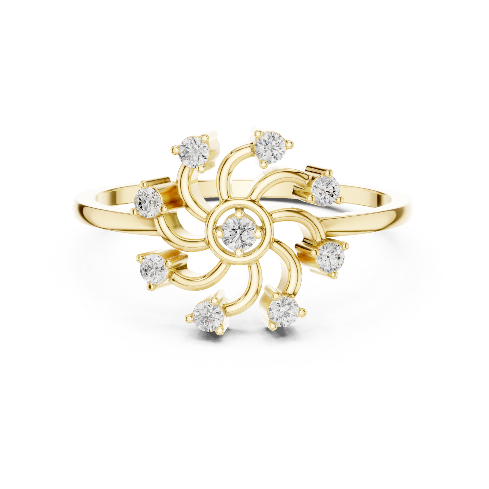  Gold Vivid Harmony Petal Shine Band Front View