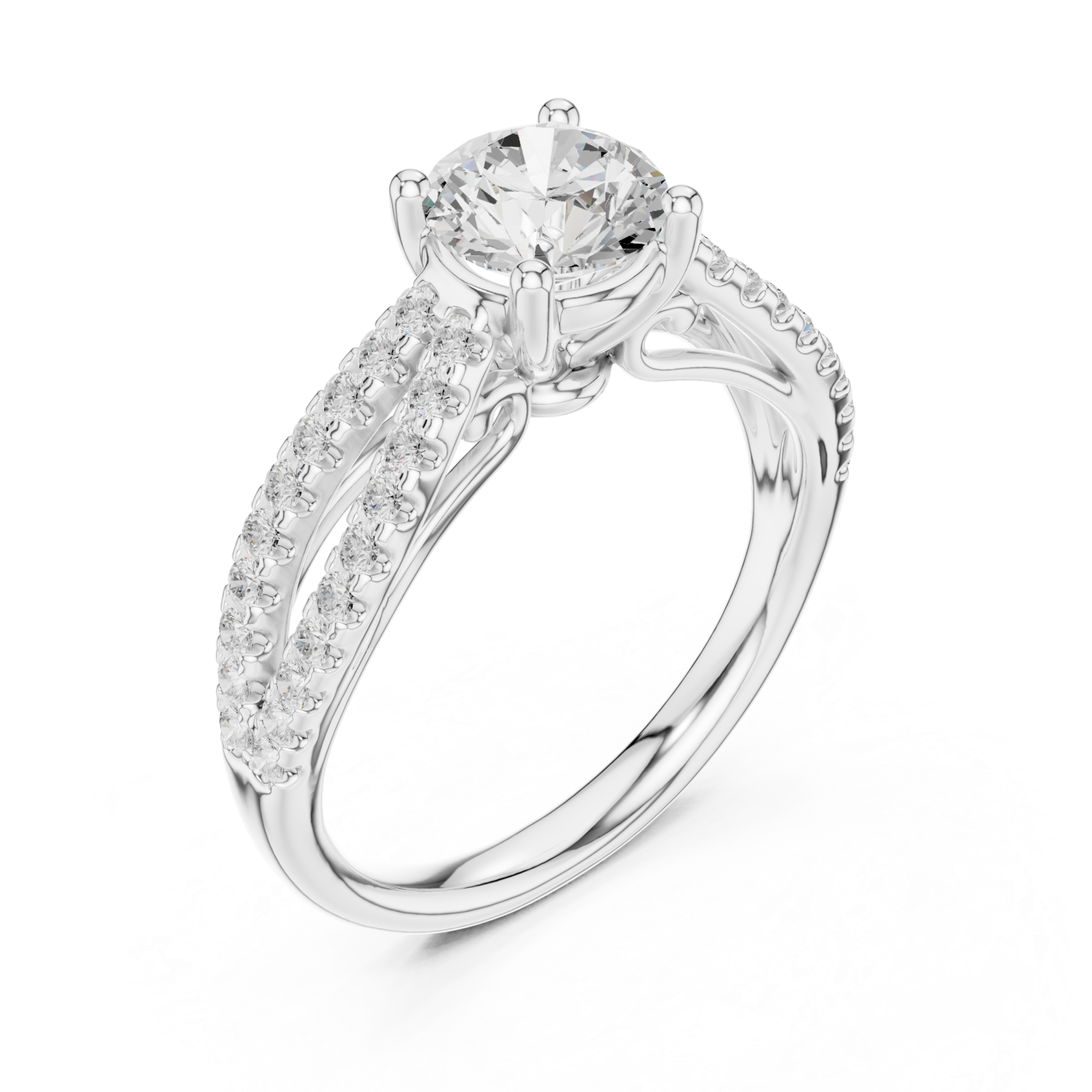  White Gold Graceful Essence Halo Ring Right View