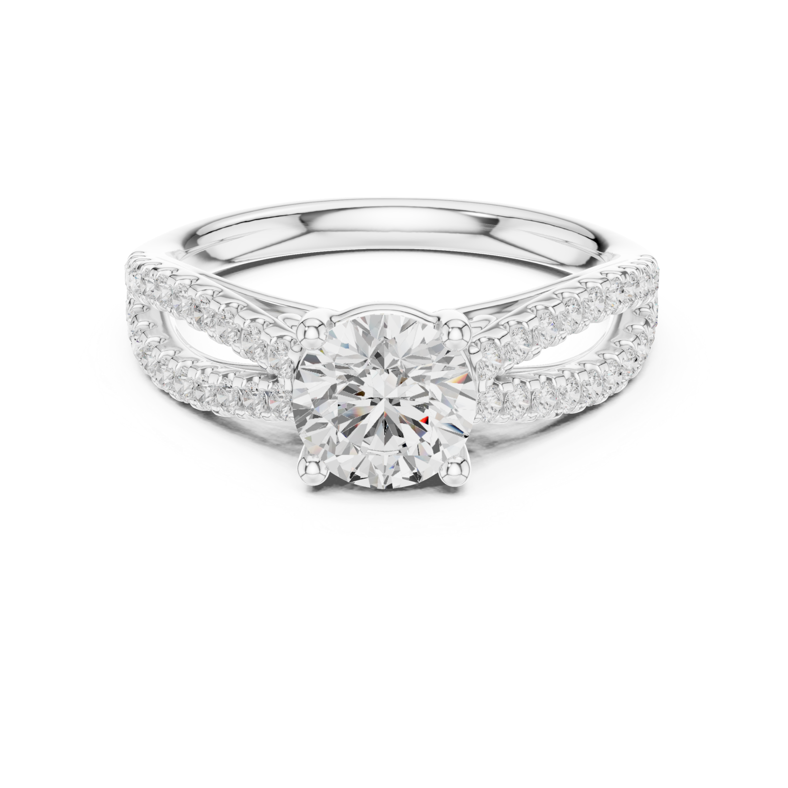  White Gold Graceful Essence Halo Ring Front View